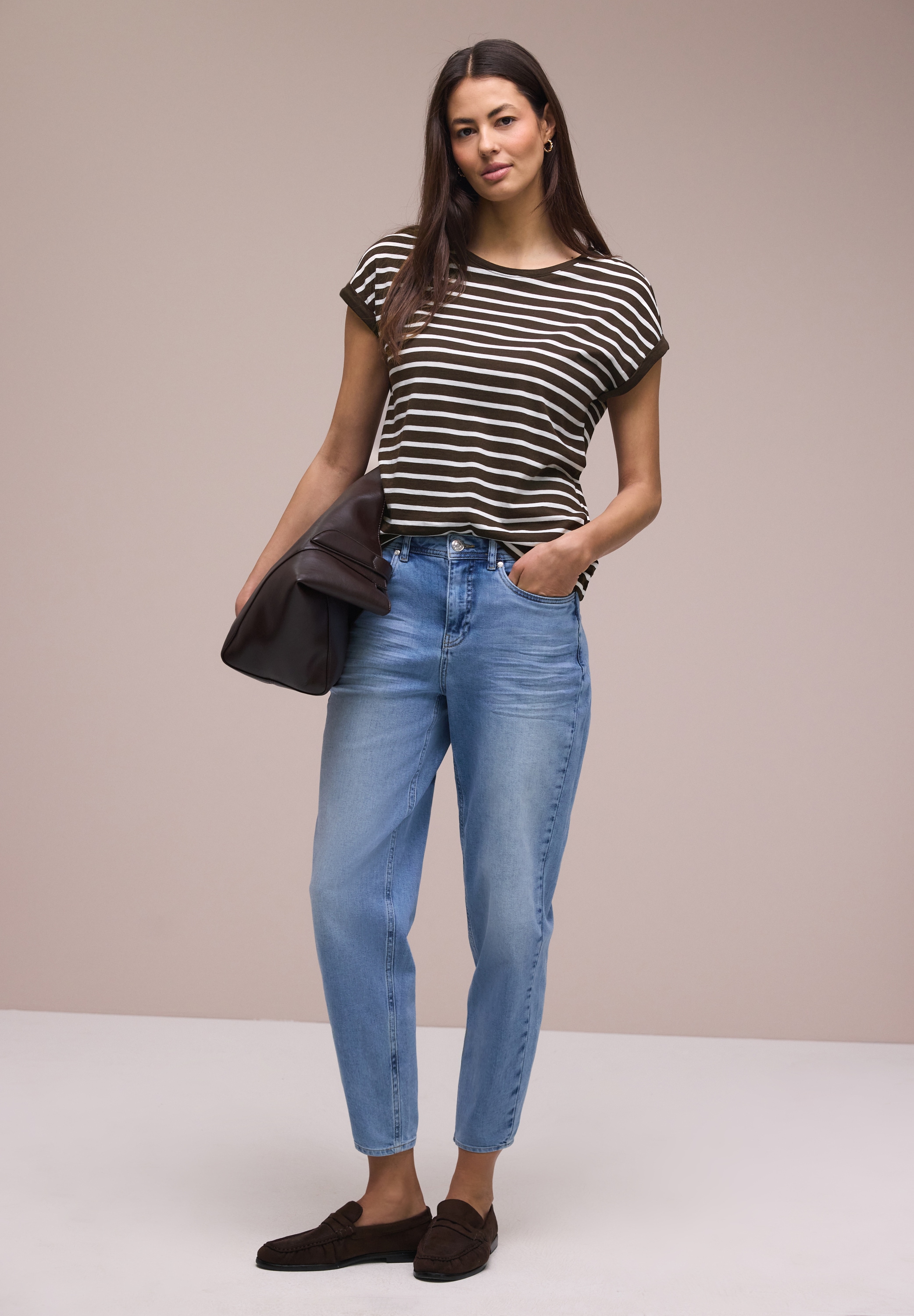 STREET ONE T-Shirt mit Streifen Muster