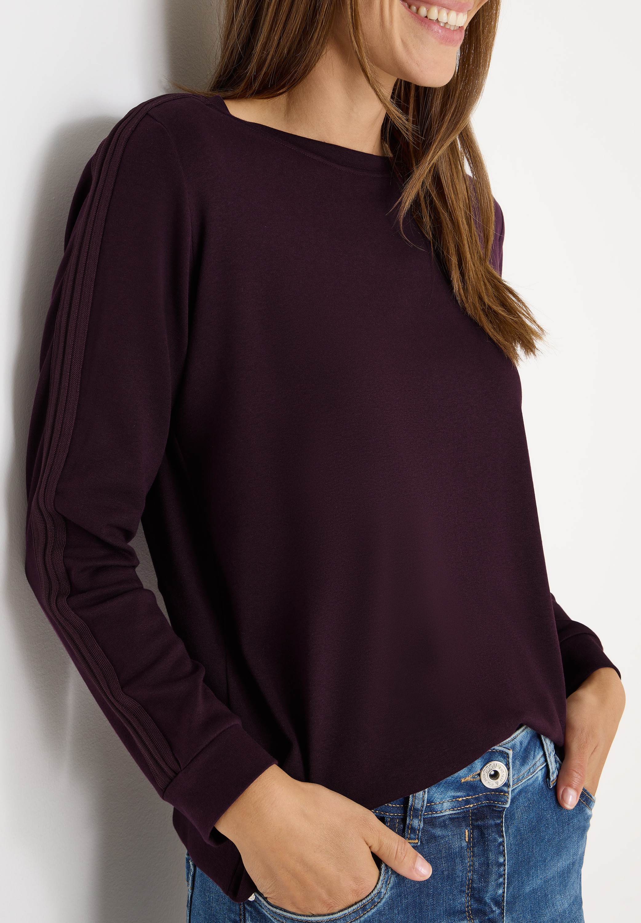 Cecil Langarmshirt mit Gallonstreifen günstig online kaufen