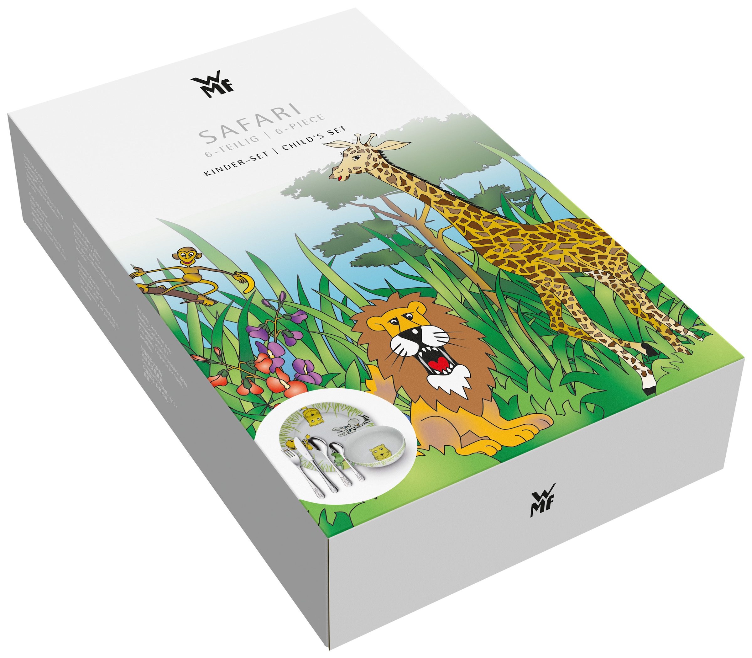 WMF Kindergeschirr-Set »Safari«, (Set, 6 tlg.), ab 3 Jahren, spülmaschinengeeignet, farb- und lebensmittelecht