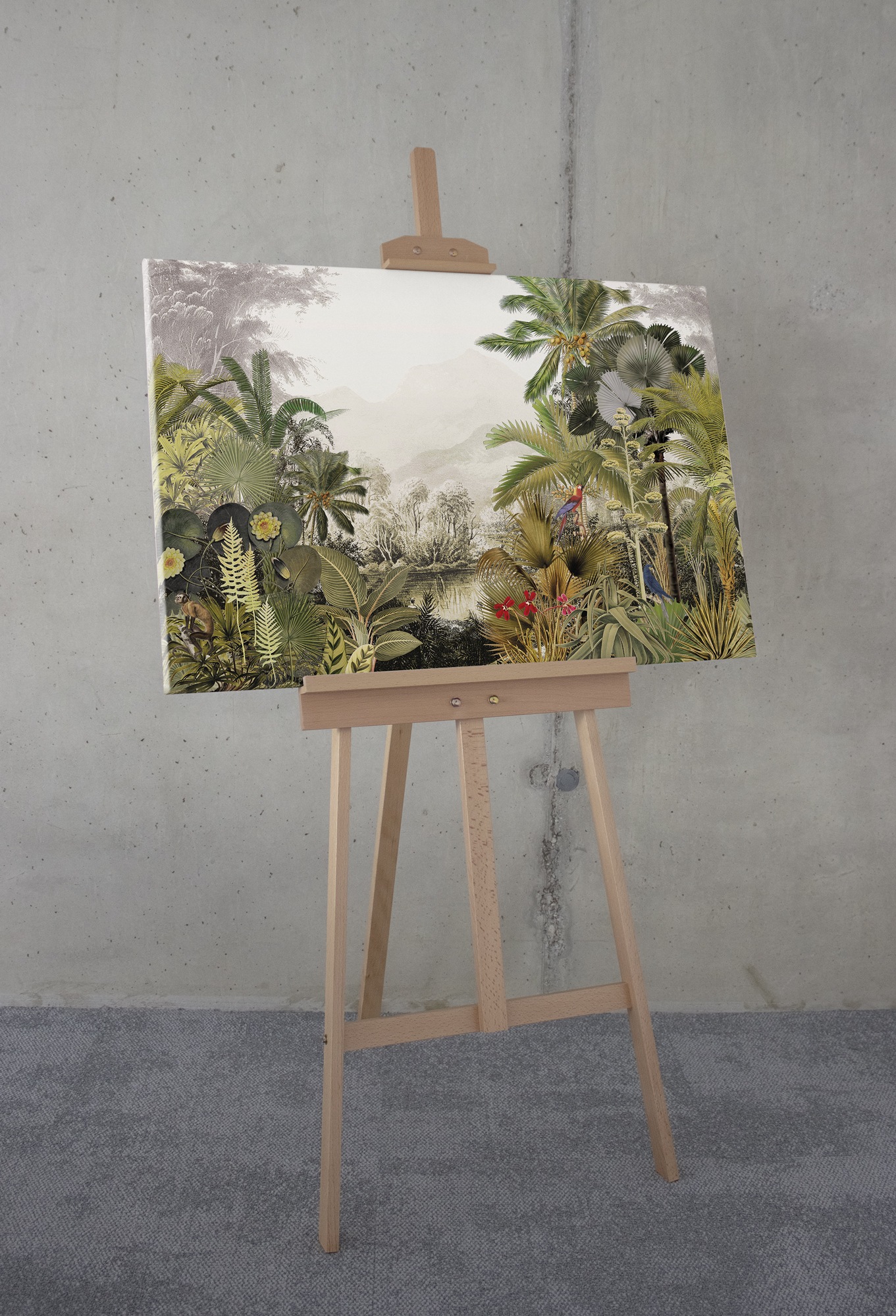 Komar Leinwandbild »Hiding Parrot - Größe 60 x 90 cm«, Natur, (1 St.), Keilrahmenbild mi Echtholzrahmen