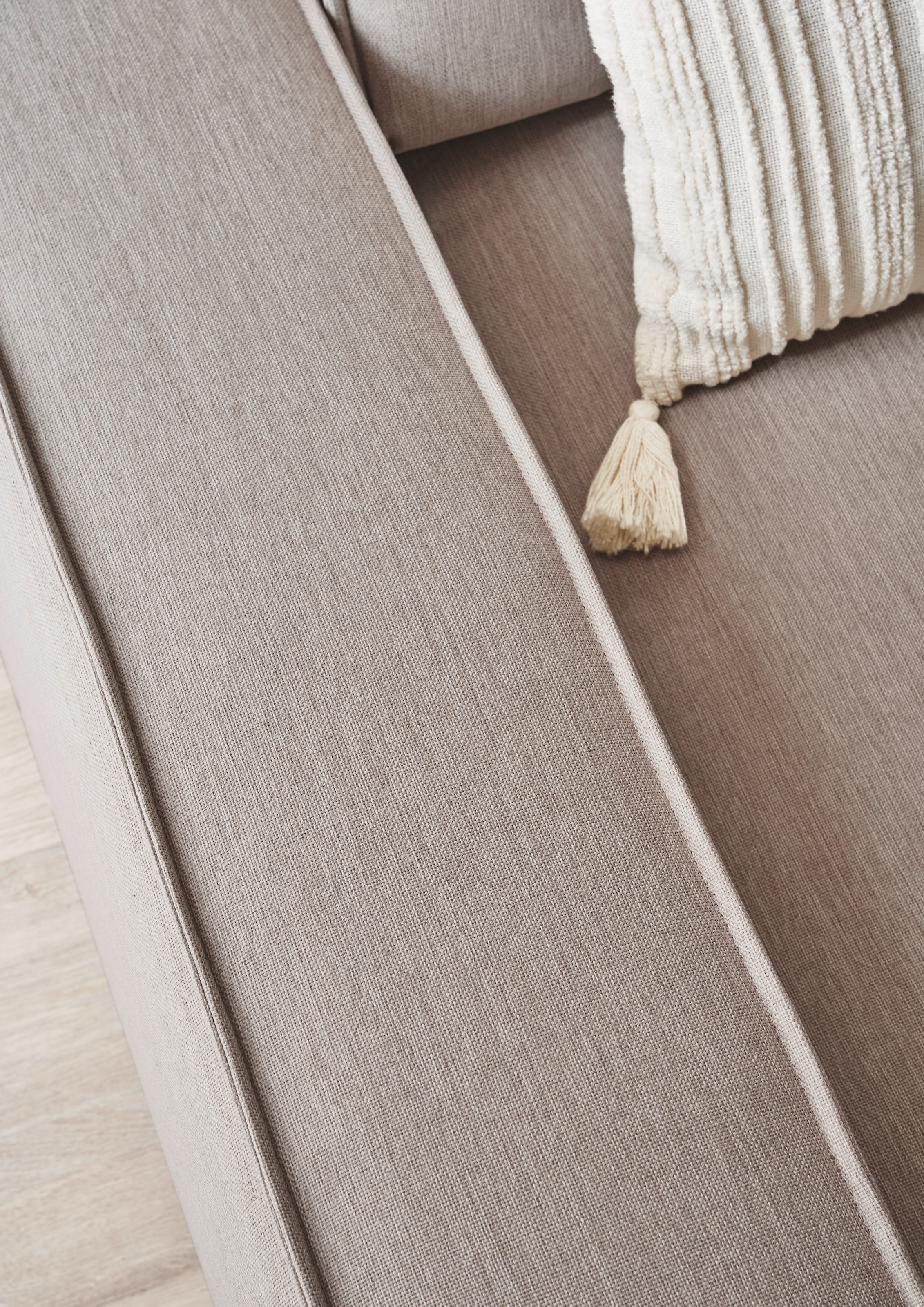 Home affaire Ecksofa »NEU: SHERWOODL XXL 284, Big-Sofa L-Form, tiefe Sitzfläche 95 cm, Cord,«, Leinenoptik, Recamiere rechts/links, auch als Schlafsofa stellbar