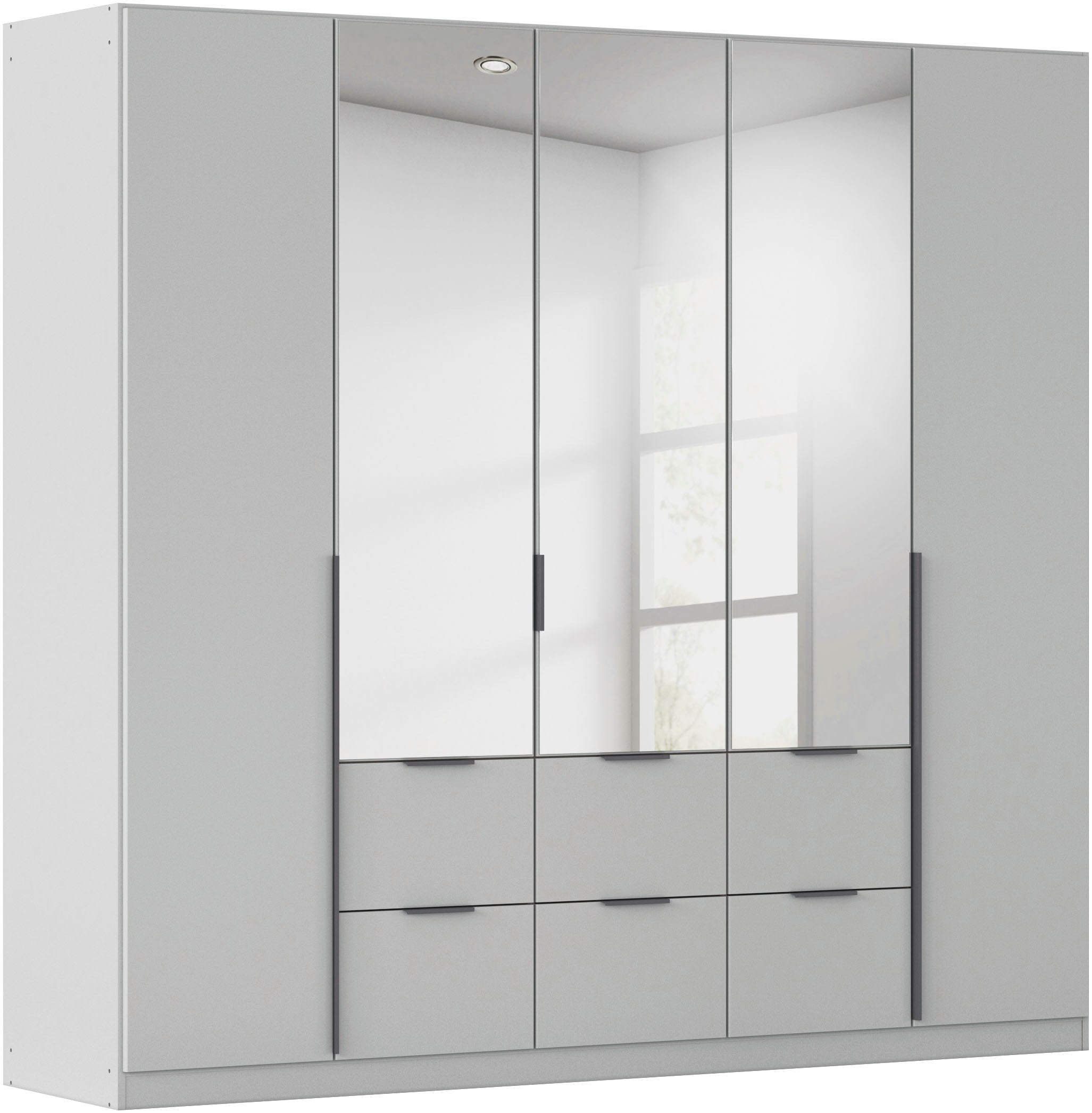 OTTO home Drehtürenschrank "Kleiderschrank Schrank Garderobe AGORDO mit Dekor- oder Hochglanzfront" in zwei Griff-Farben, Breiten 91-360 cm, mit Außenschubkästen, in 7 Breiten und 2 Höhen MADE IN GERMANY