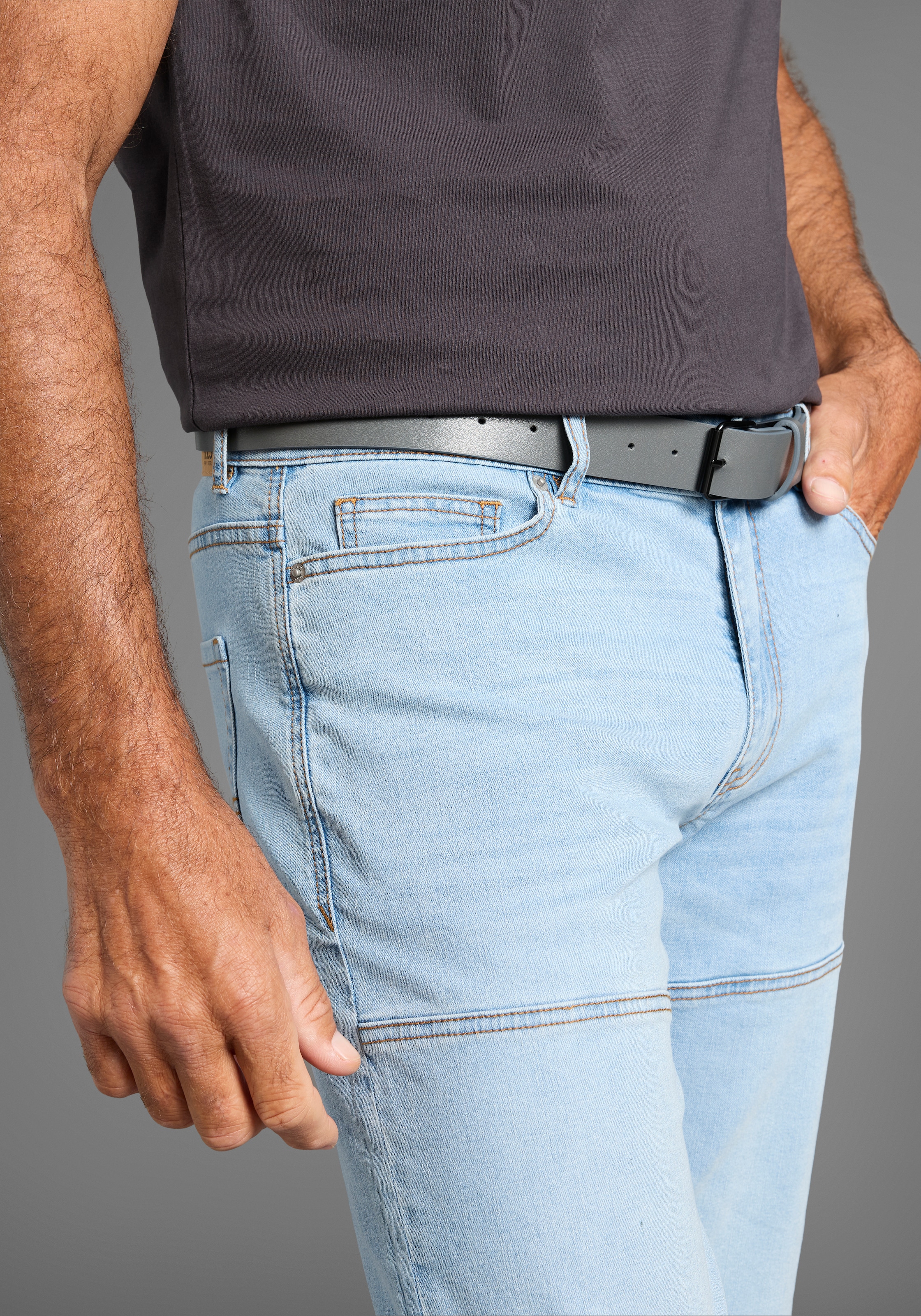 H.I.S Jeansbermudas »HANTZ«, (Set, 2 tlg., mit abnehmbarem Gürtel), gerader Beinschnitt, Used-Look mit Abriebeffekten
