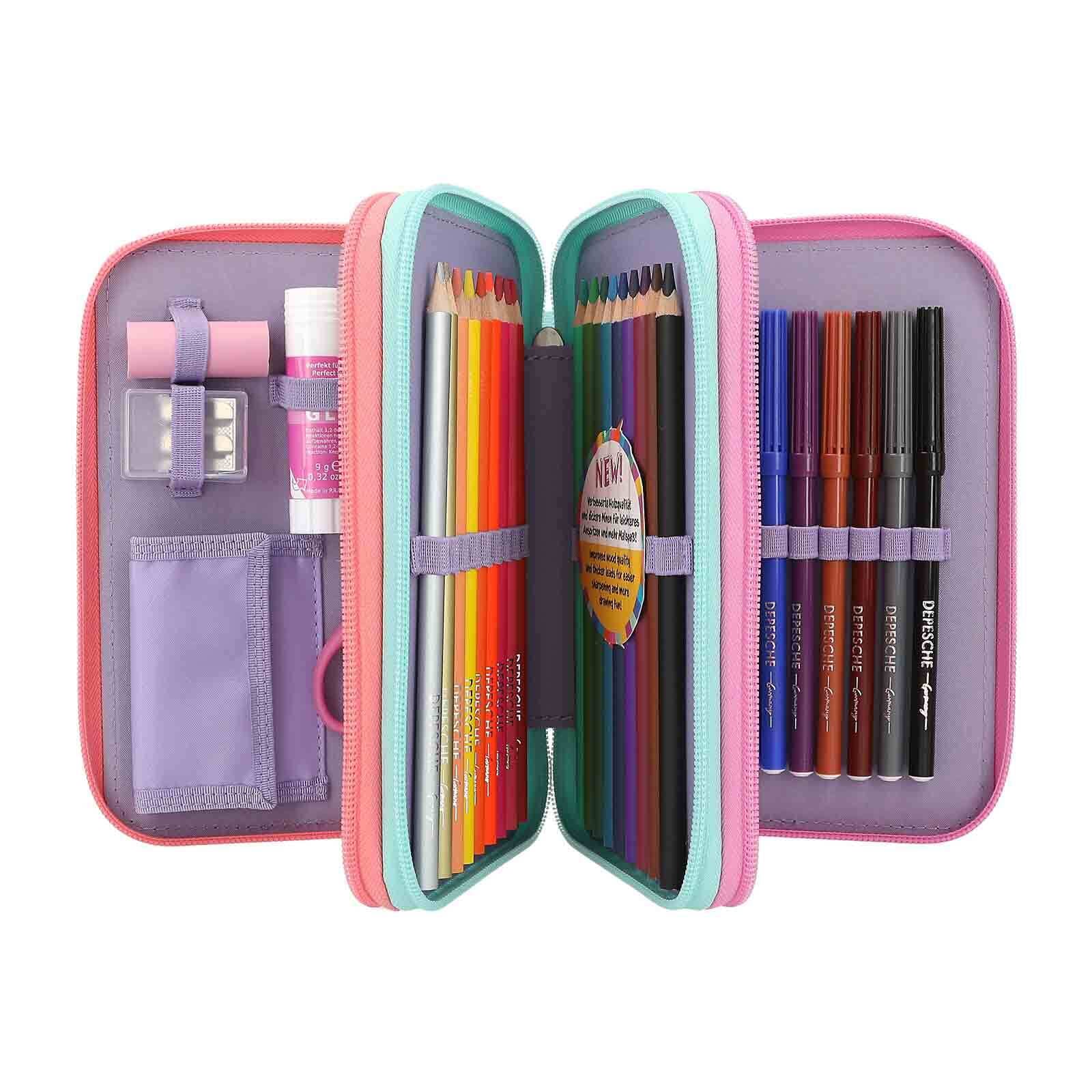 Depesche Buntstift »3-Fach Federtasche SNAP SHOTS inkl. Stifte TOPModel 20 x 13 x 7 cm bunt«