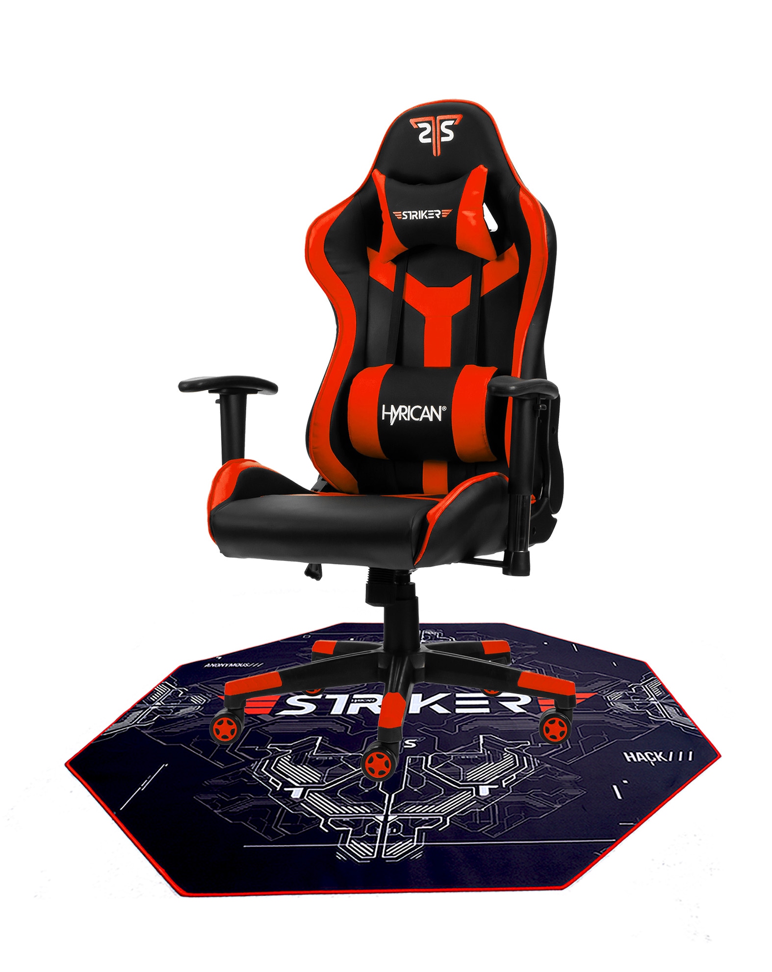 Hyrican Gaming-Stuhl »Striker Gaming-Stuhl "Copilot" Gamingstuhl + Stuhlunterlage«, Bodenschutzmatte 1100x1100x2mm