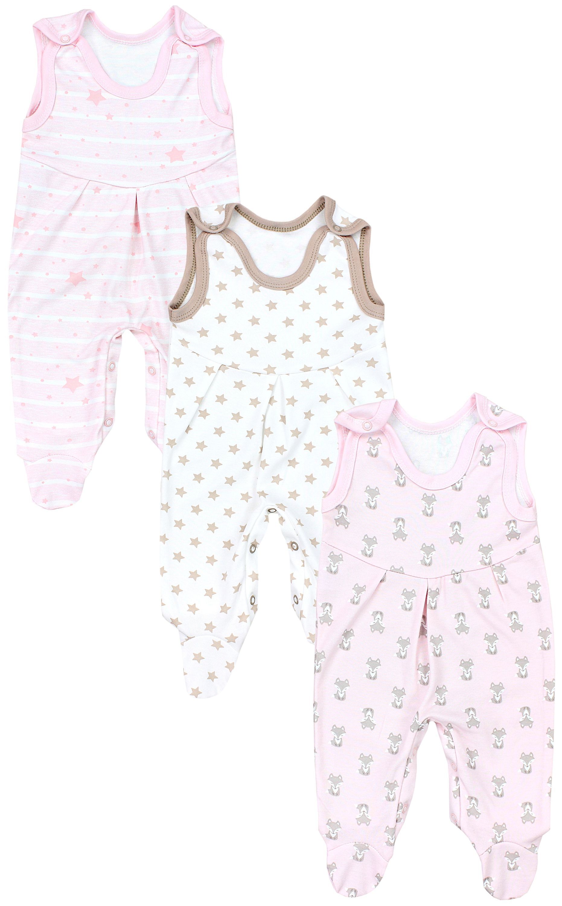 TupTam Strampler "Strampler Baby Mädchen Strampler mit Fuß 3er Pack"