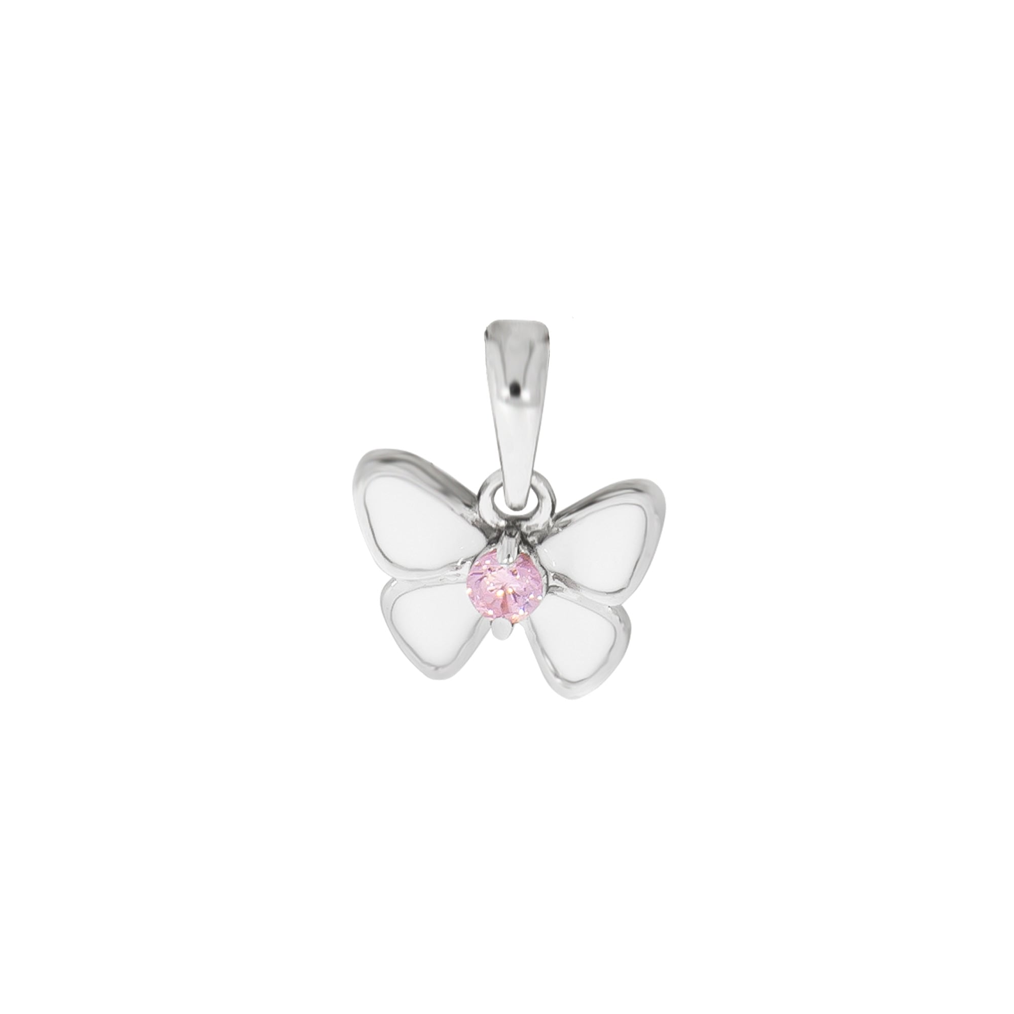 Vivance Kettenanhänger »925/- Sterling Zirkonia kaufen BAUR pink« | für rhodiniert Schmetterling Silber