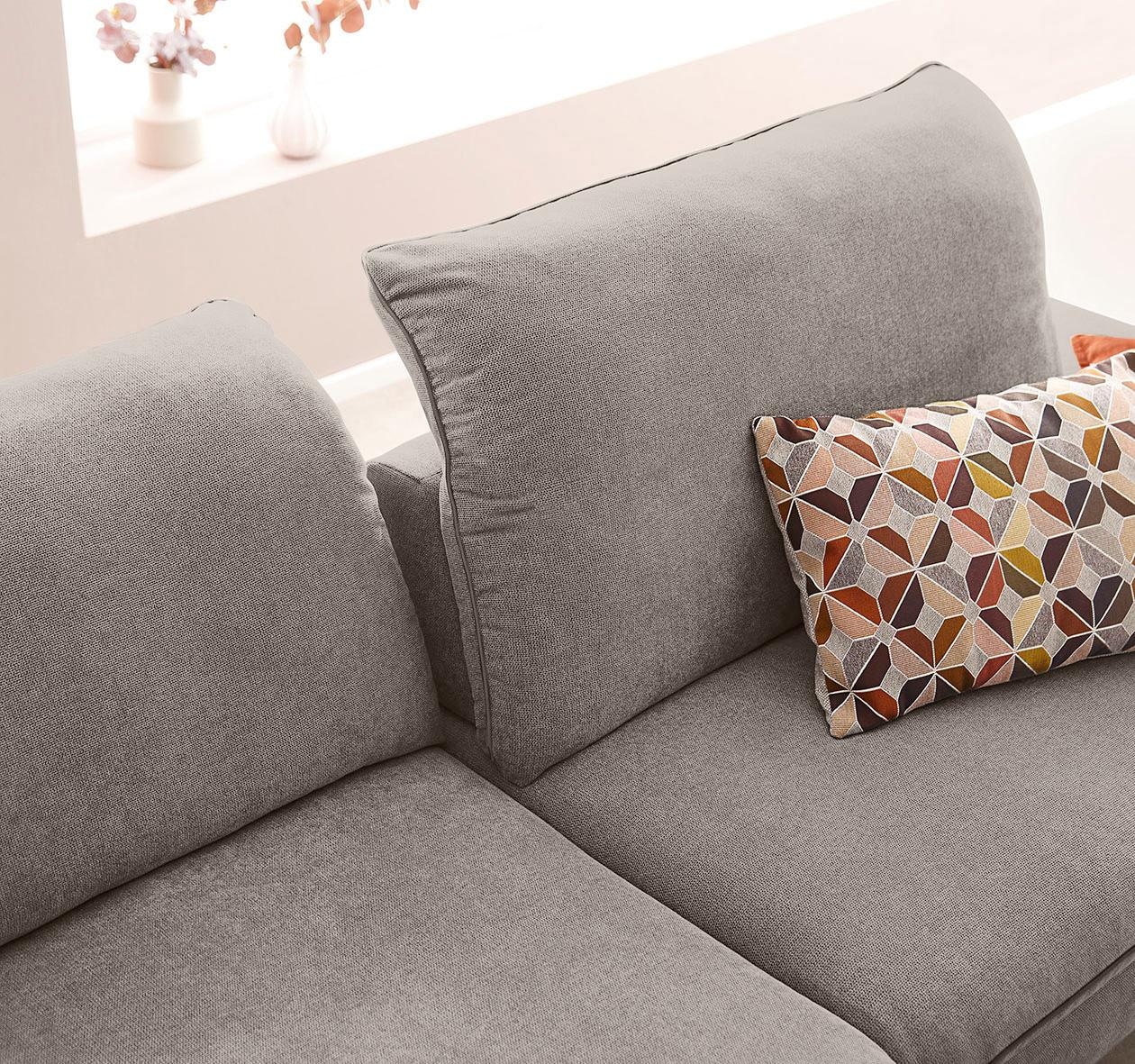 W.SCHILLIG Ecksofa »enjoy&MORE, mit tollem Sitzkomfort, elegant und bequem, L-Form«, mit Sitztiefenverstellung, Füße silber matt, Breite 294 cm