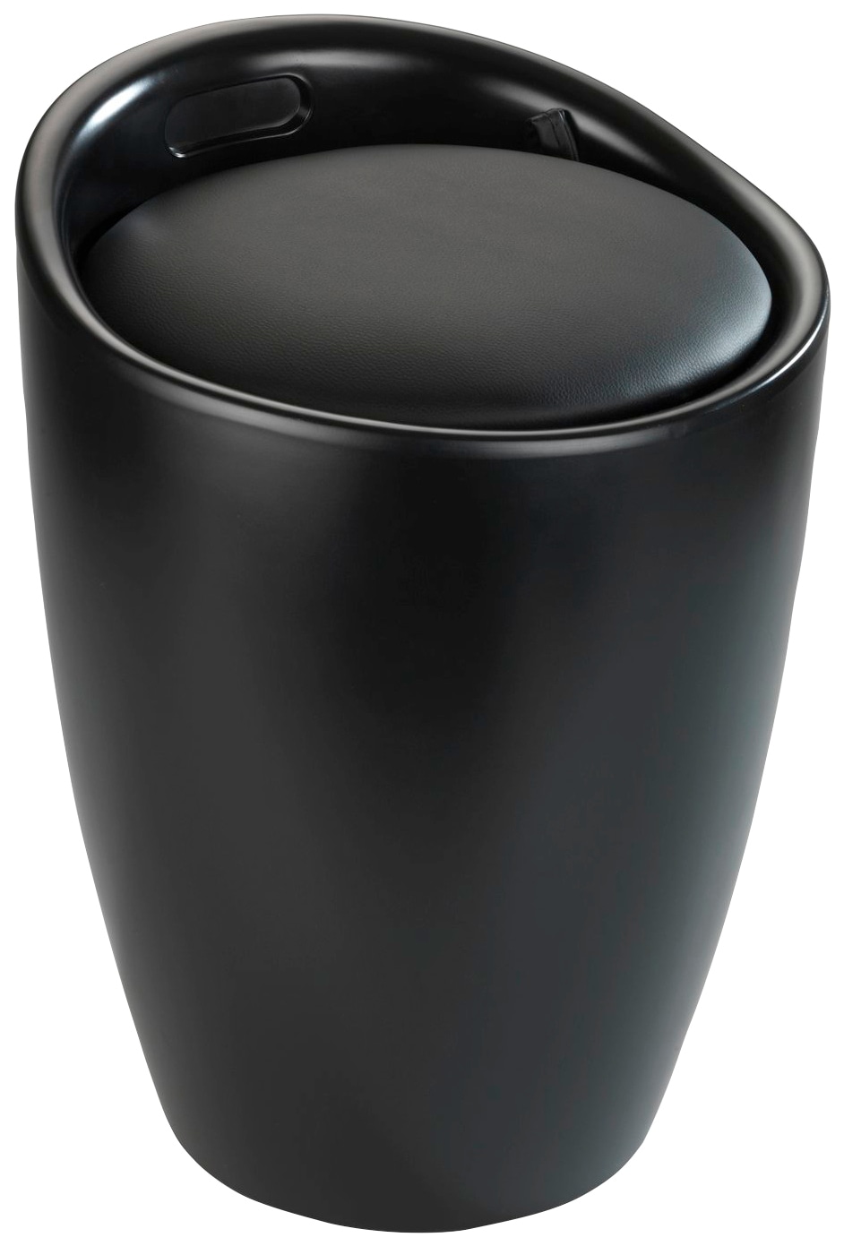 Badhocker WENKO, B:36cm H:50,5cm T:36cm, schwarz, Hocker, "Candy", mit abnehmbarem Wäschesack