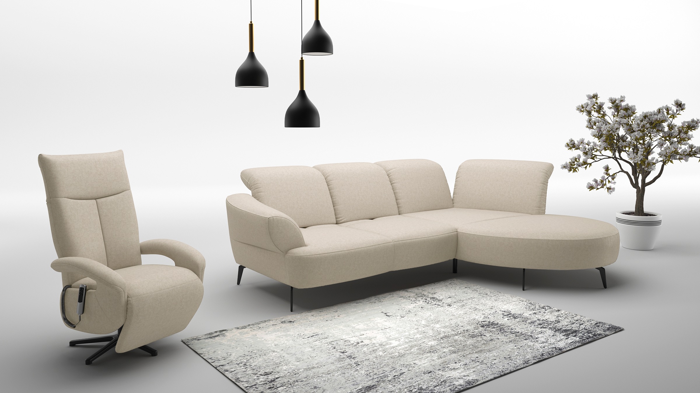 sit&more Ecksofa »Dance«, inkl.System Click&Seat und Sitztiefenverstellung