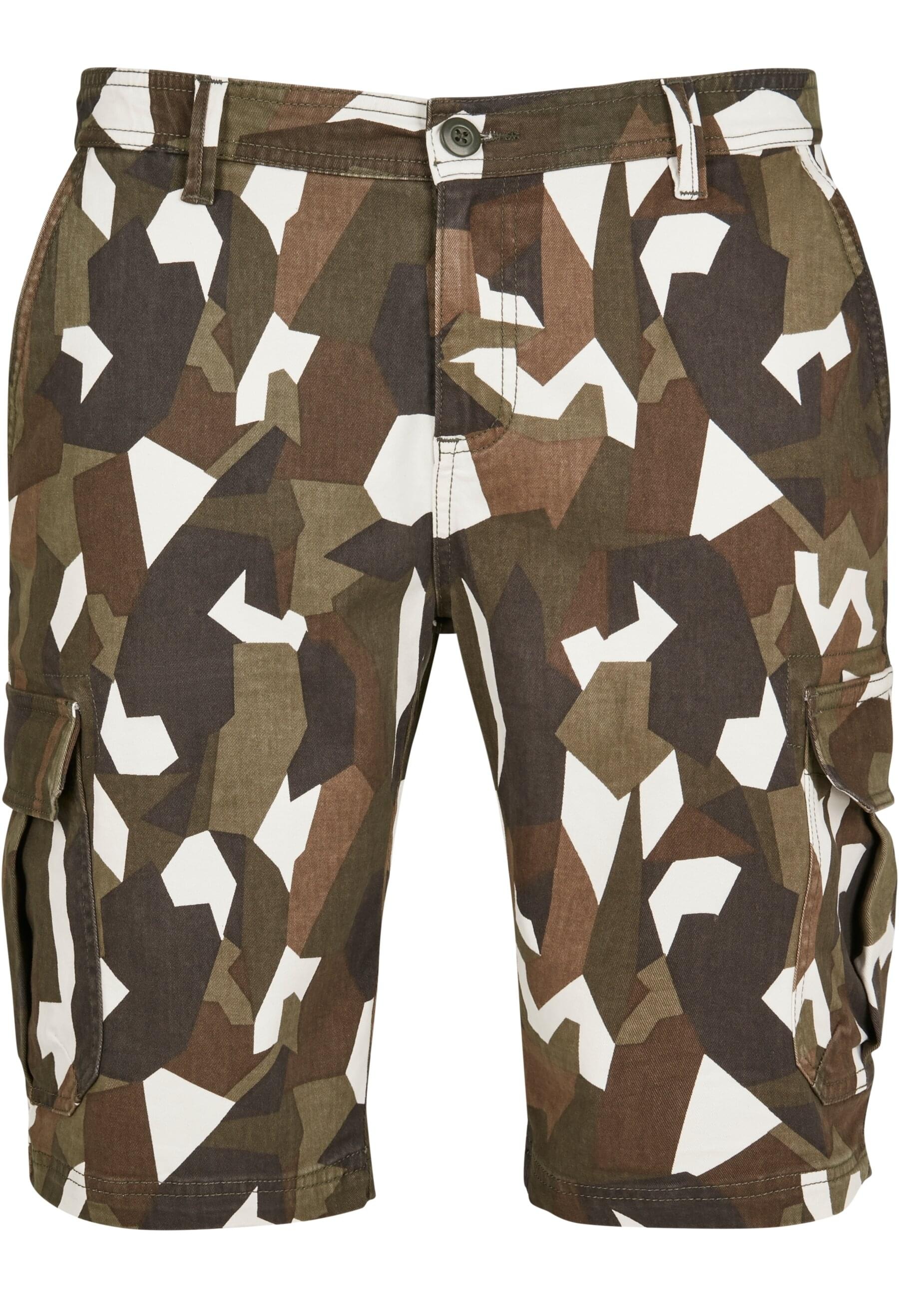 URBAN CLASSICS Stoffhose "Urban Classics Herren Geometric Camo Stretch Twill Cargo Shorts", (1 tlg.)