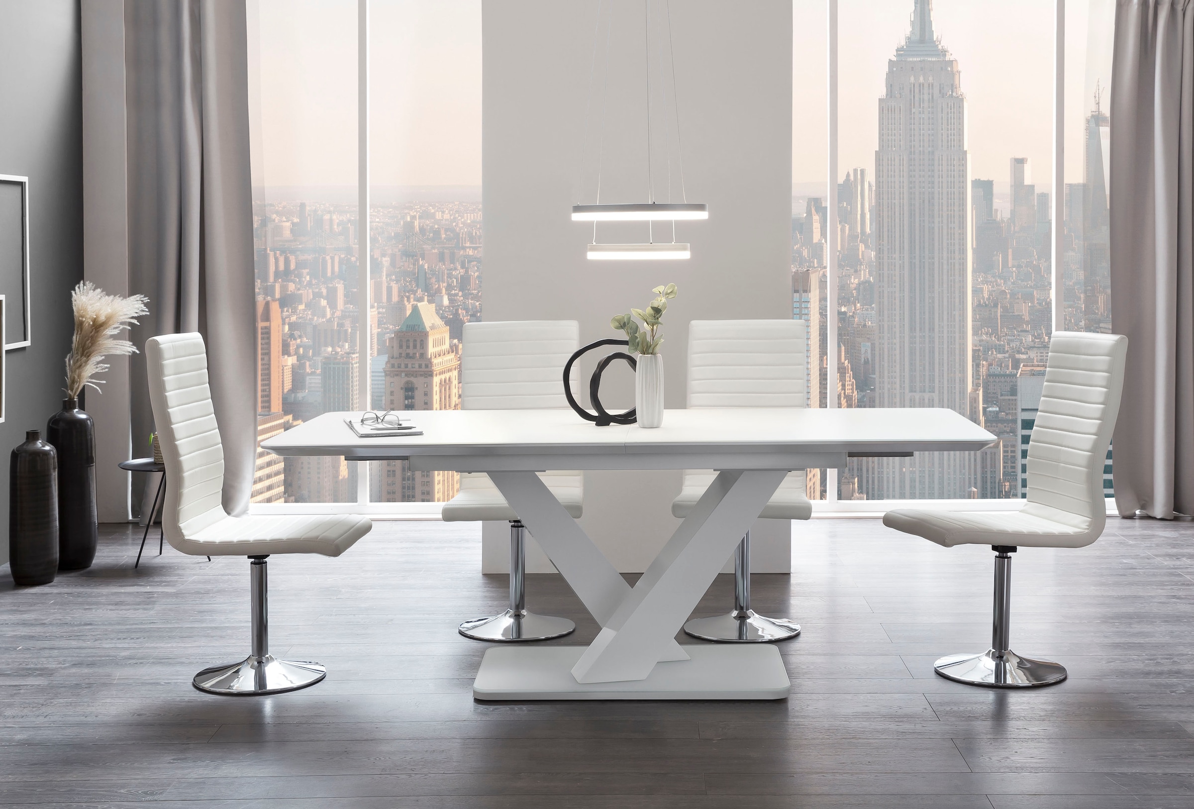 SalesFever Esstisch "Design Tisch für stilvolles Ambiente" Erweiterbarer Gl günstig online kaufen