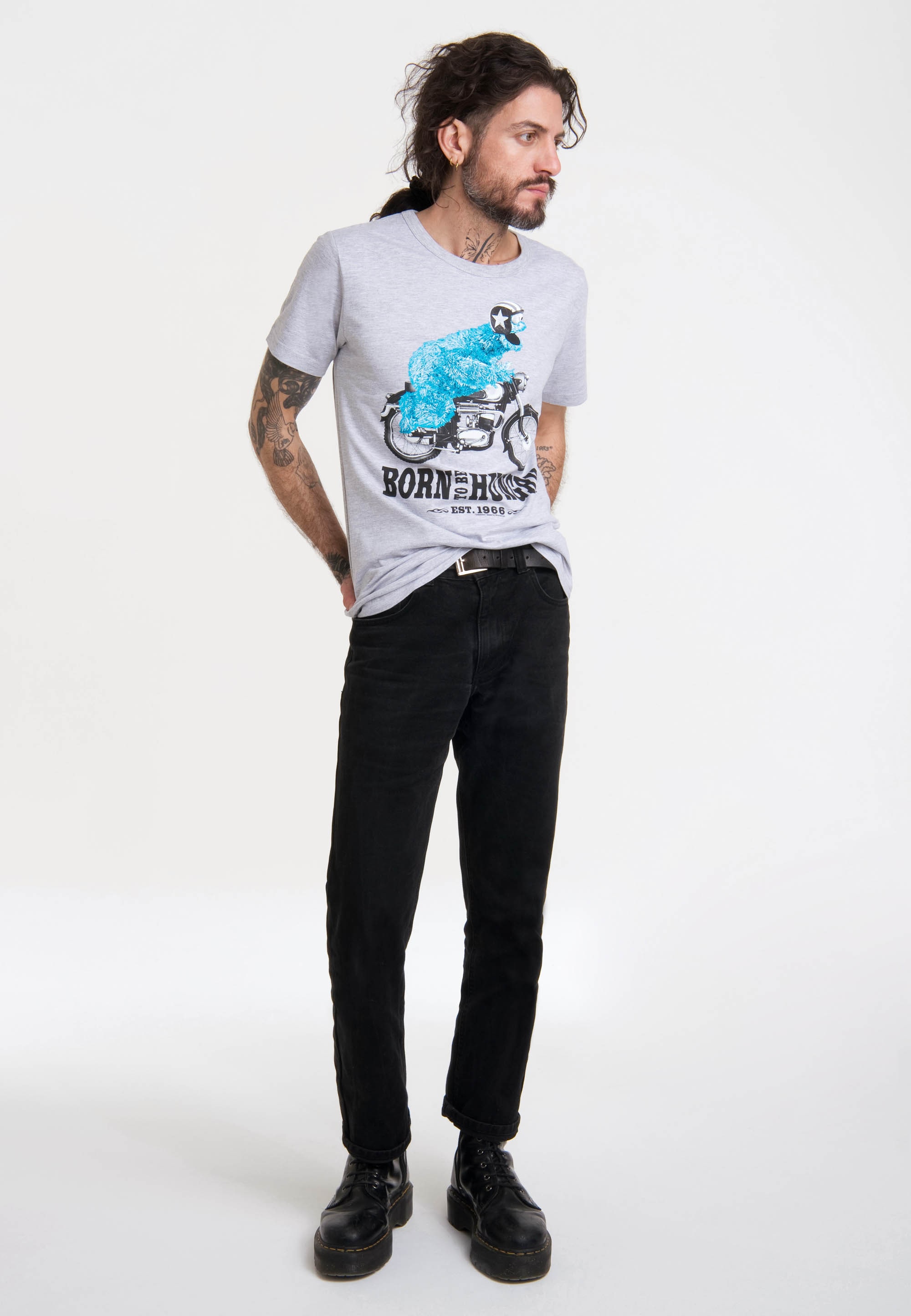 LOGOSHIRT T-Shirt »Sesamstrasse Motorrad«, | Krümelmonster bestellen Print - BAUR ▷ mit lizenziertem