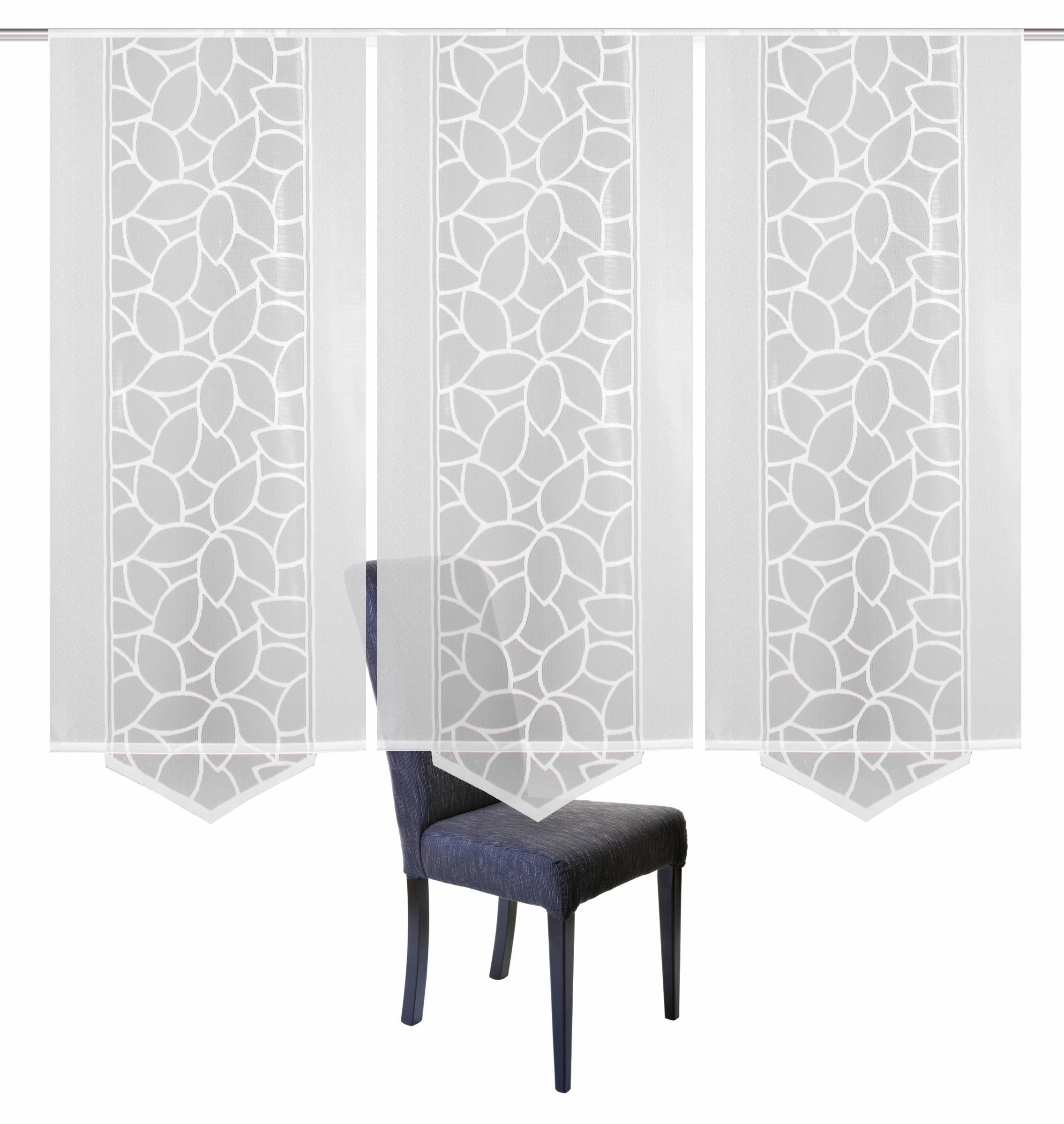 Schiebegardine HOME WOHNIDEEN, B:57cm H:160cm, weiß, Jacquard, Polyester, Wohnzimmer, Gardinen, "JENNA", Schiebevorhang Jacquard Set, inkl.