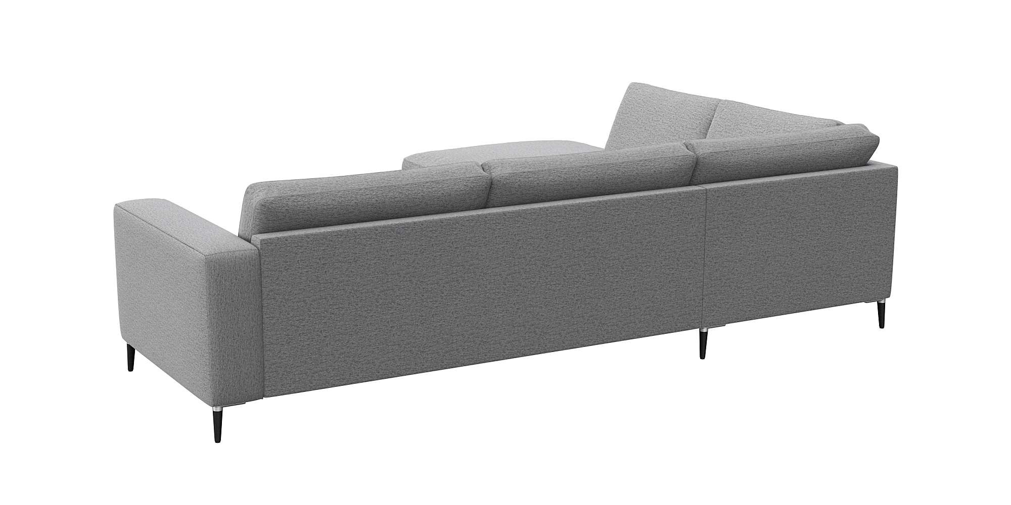 FLEXLUX Ecksofa »Fiore, L-Form, bequem und komfortabel durch hochwertigem Sitzaufbau«, breite Armlehnen, Kaltschaum, Füße Alu+schwarz