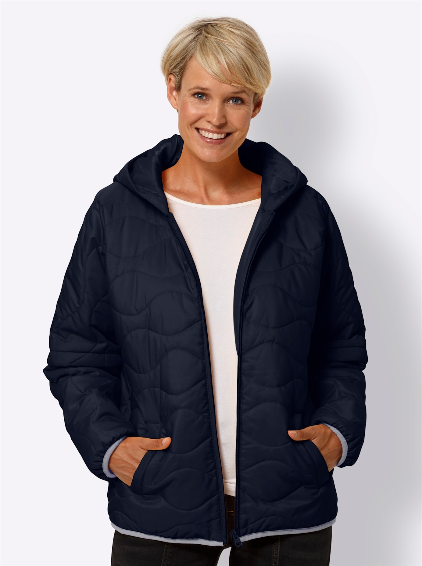 Classic Basics Steppjacke, mit Kapuze