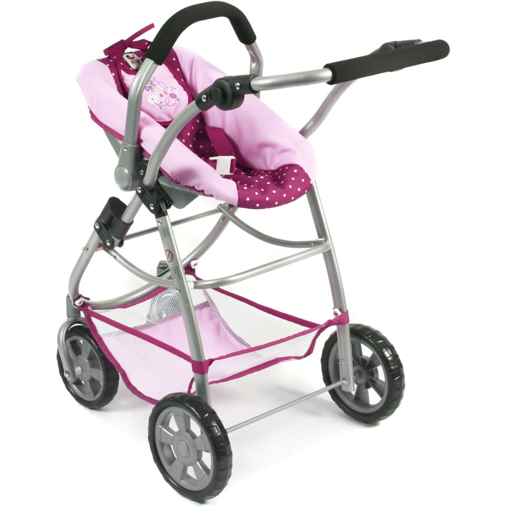 CHIC2000 Kombi-Puppenwagen »Emotion All In 3in1, Brombeere«, inkl. Babywanne, Babyschale und Sportwagenaufsatz