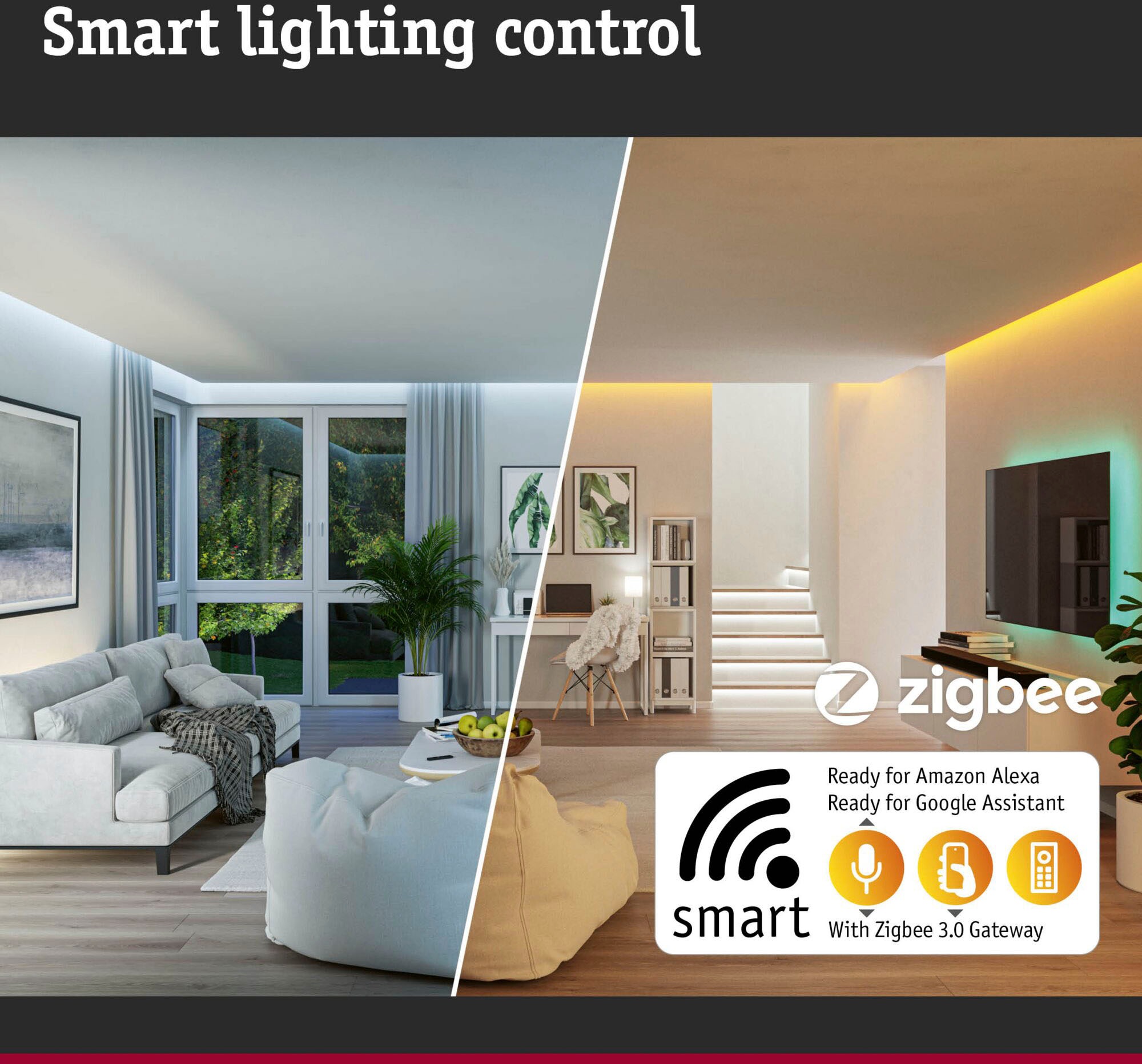 LED Zigbee BAUR »Base Paulmann Weiß«, 230V Einbauleuchte flammig-flammig, 3x420lm | 3 Basisset