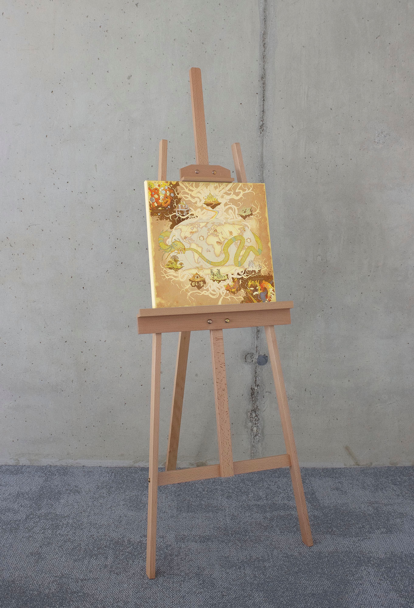 Komar Leinwandbild "Marvel World Map - Größe 40 x 40 cm" Disney 40 x 40 cm günstig online kaufen