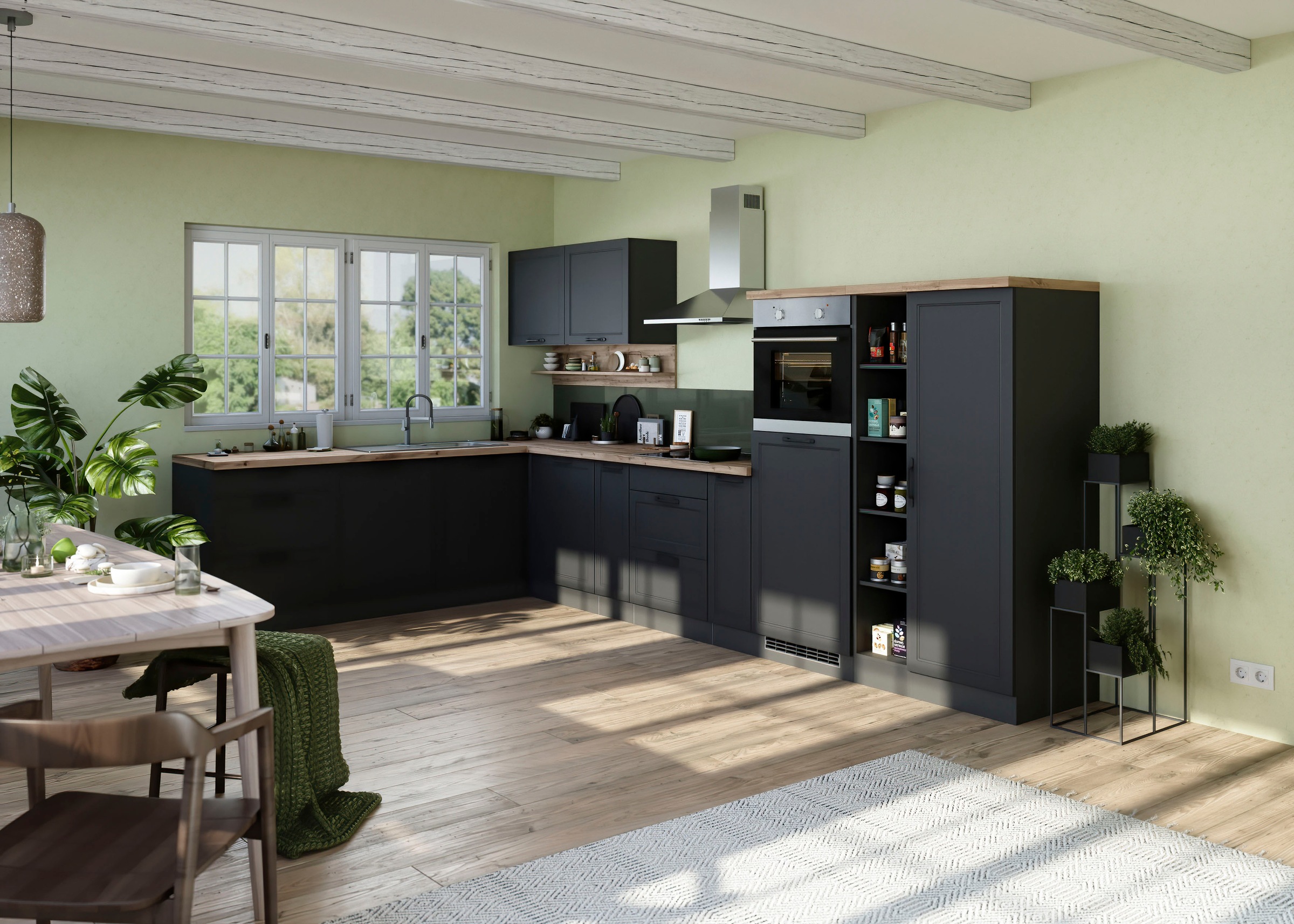KOCHSTATION Winkelküche »KS-Lana«, Stellbreite 240/380 cm, wahlweise mit E-Geräten