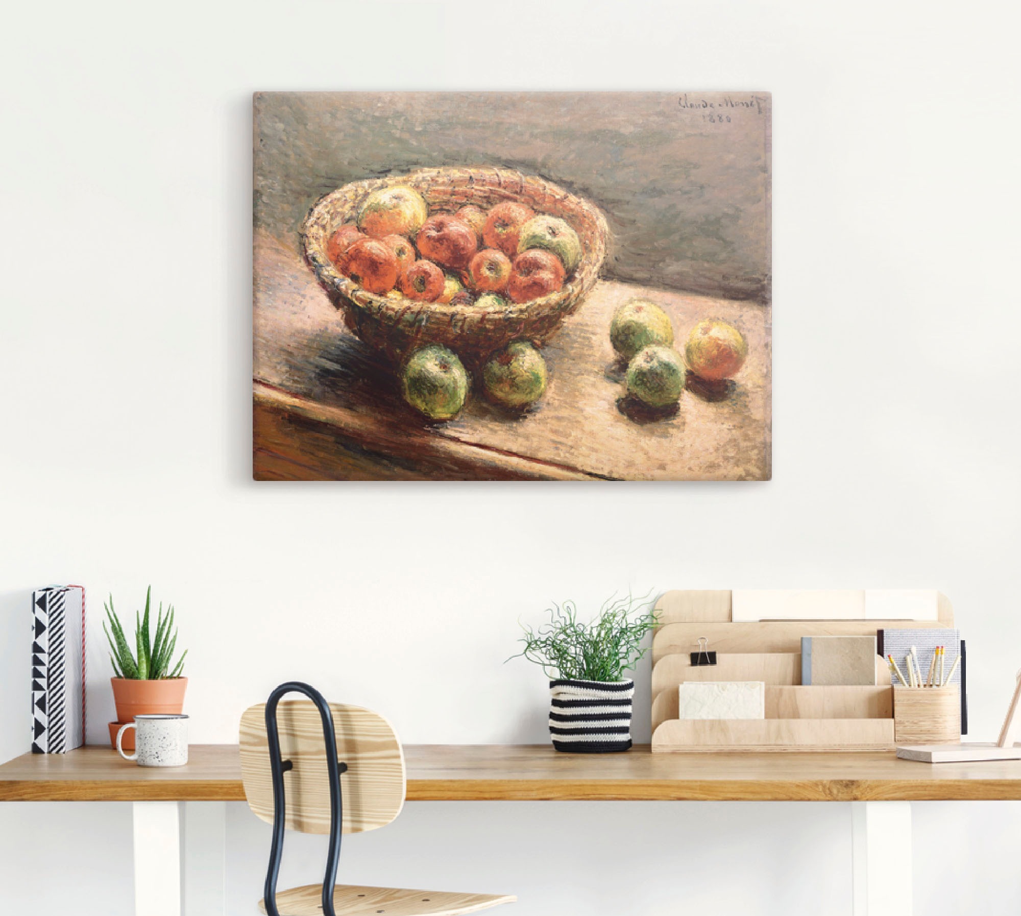 Artland "Ein Korb mit Äpfeln. 1880" Arrangements 1 Stk. tlg. auf Holzrahmen günstig online kaufen