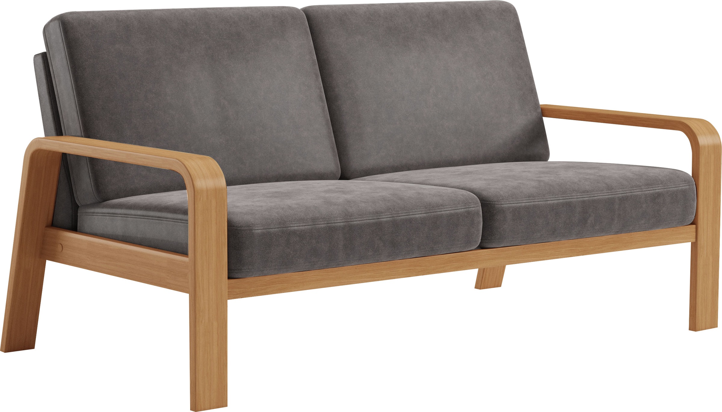 sit&more 2,5-Sitzer »Kolding«, Armlehnen aus eichefarbigem Buchenholz, verschiedene Bezüge und Farben