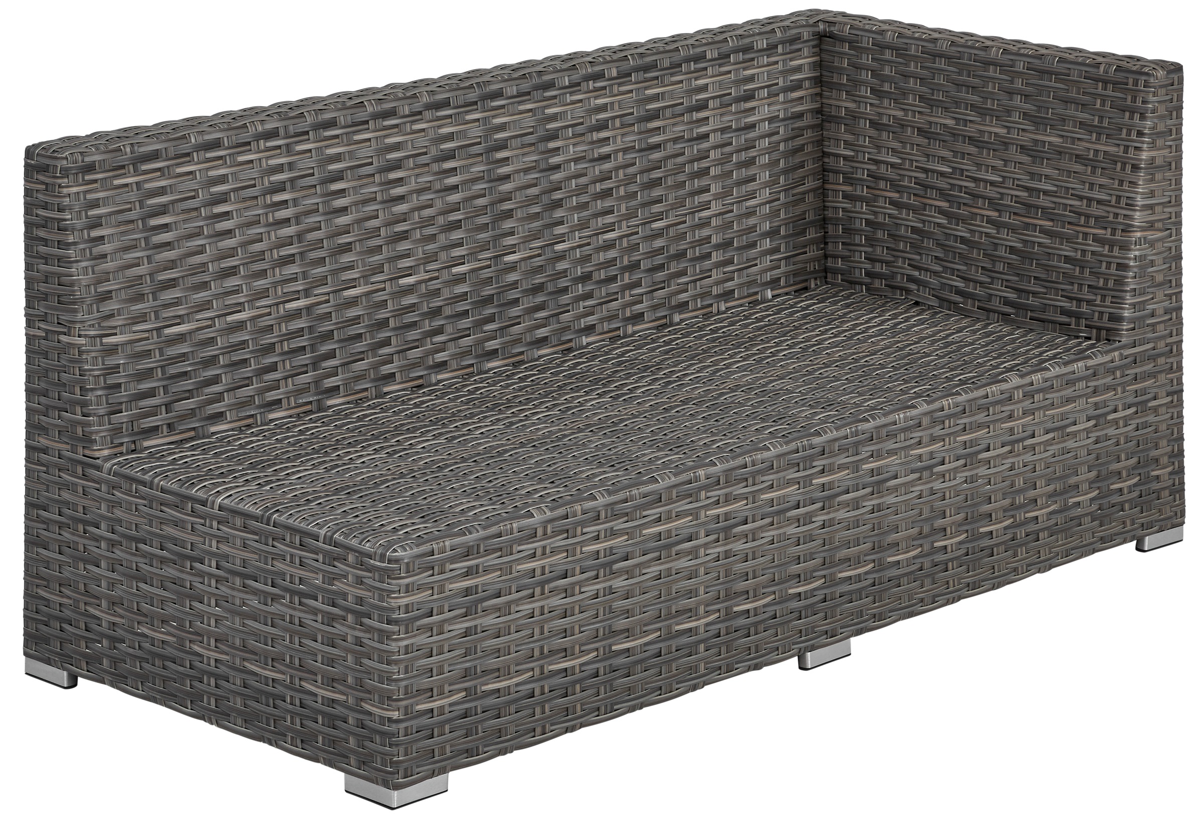 KONIFERA Gartenlounge-Set »Los Angeles«, (Set, 4 tlg., 2x Bank, 1x Hocker, 1x Tisch 140x70x68, inkl. Auflagen