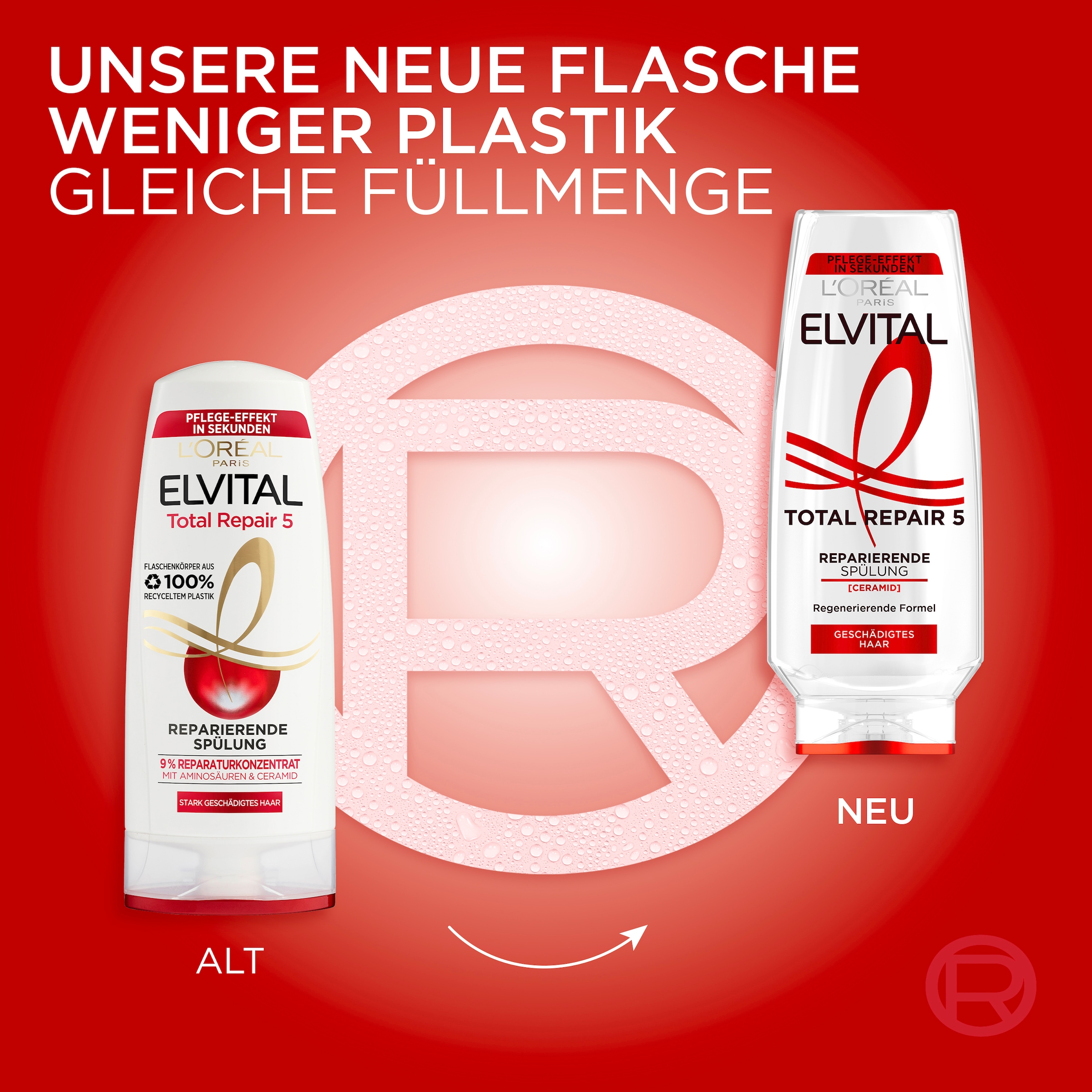 L'ORÉAL PARIS Haarshampoo »L'Oréal Paris Elvital Total Repair 5 Shampoo«, (Packung, 6 tlg.)