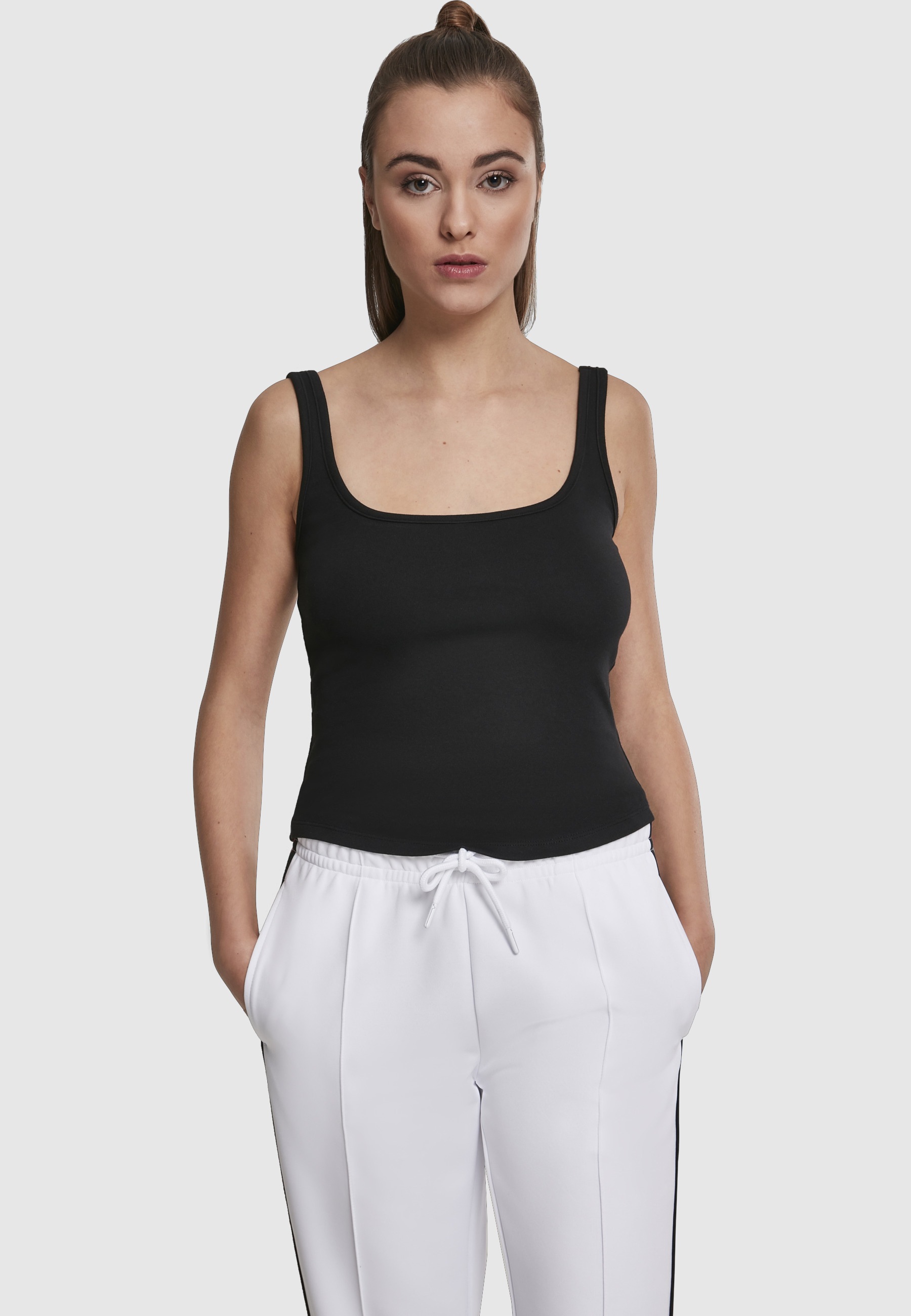 URBAN CLASSICS Tanktop »Urban Classics Damen Ladies Wide Neck Top« 1 Stk.