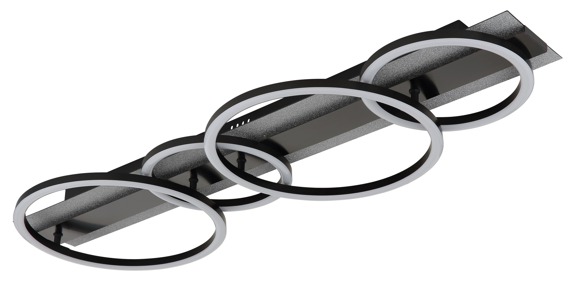 GLOBO LIGHTING Deckenleuchte »NORBERTO« LED-Modul 1 Stk. Warmweiß Deckenleuchte Schwarz/Silber, LED 55W, 3 Stufen Ringe