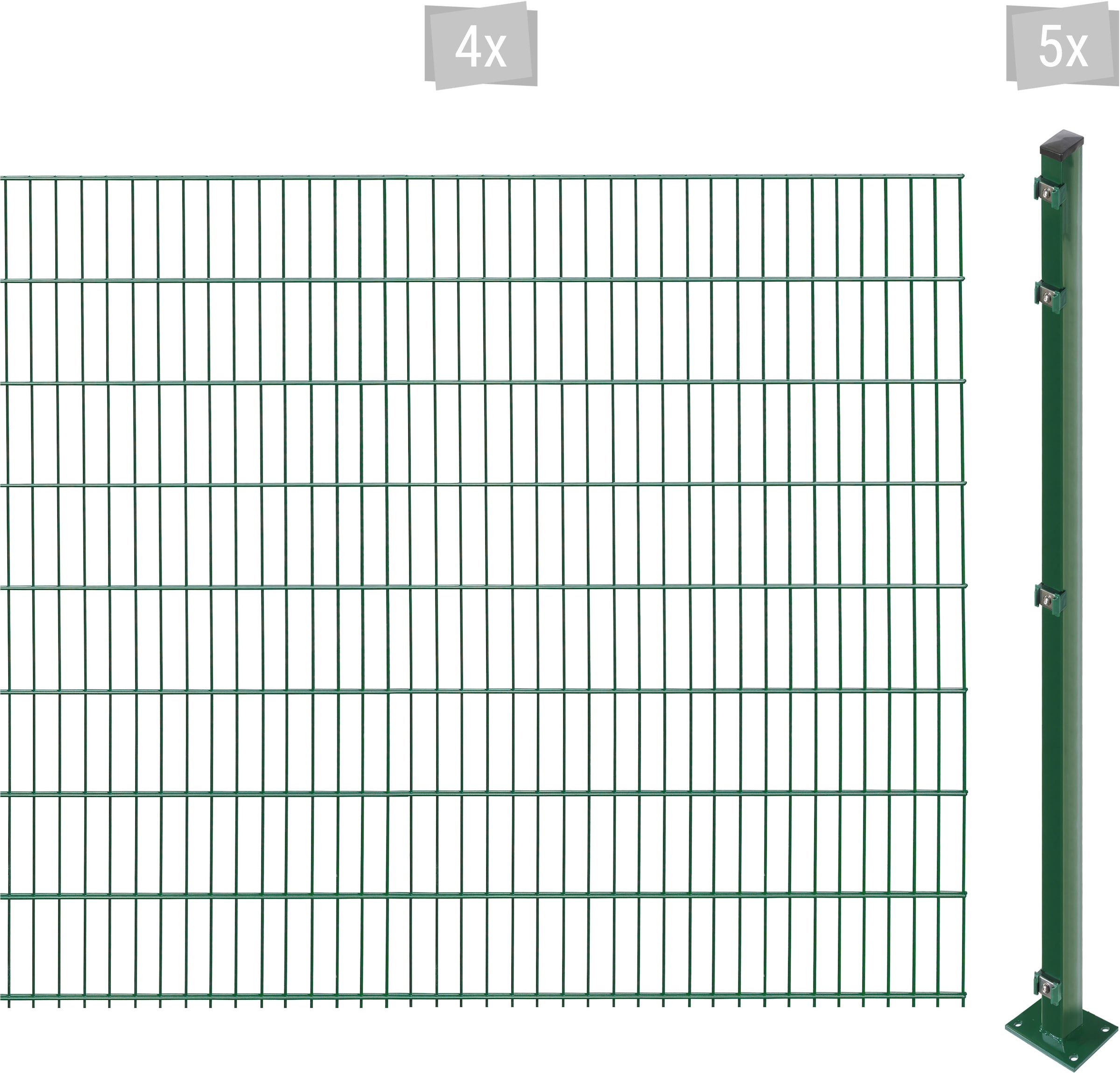 Arvotec Doppelstabmattenzaun "EASY 163 zum Aufschrauben", Zaunhöhe 163 cm, Zaunlänge 2 - 60 m