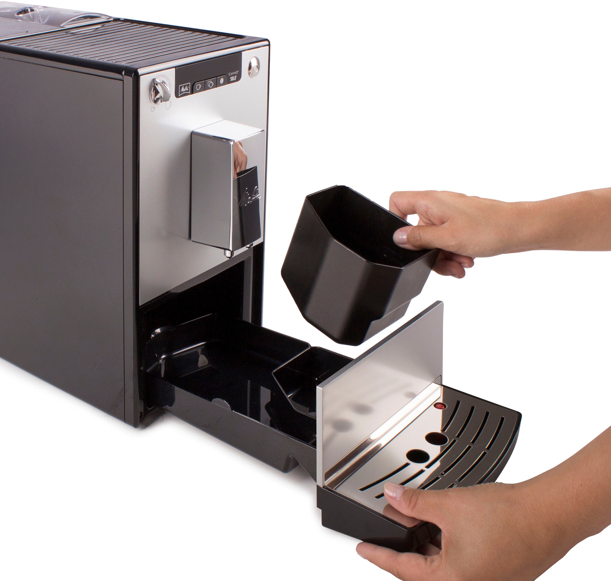Melitta Kaffeevollautomat »Solo® crème breit nur 20cm | Perfekt & für E950-203, BAUR Espresso, silber/schwarz«, Café