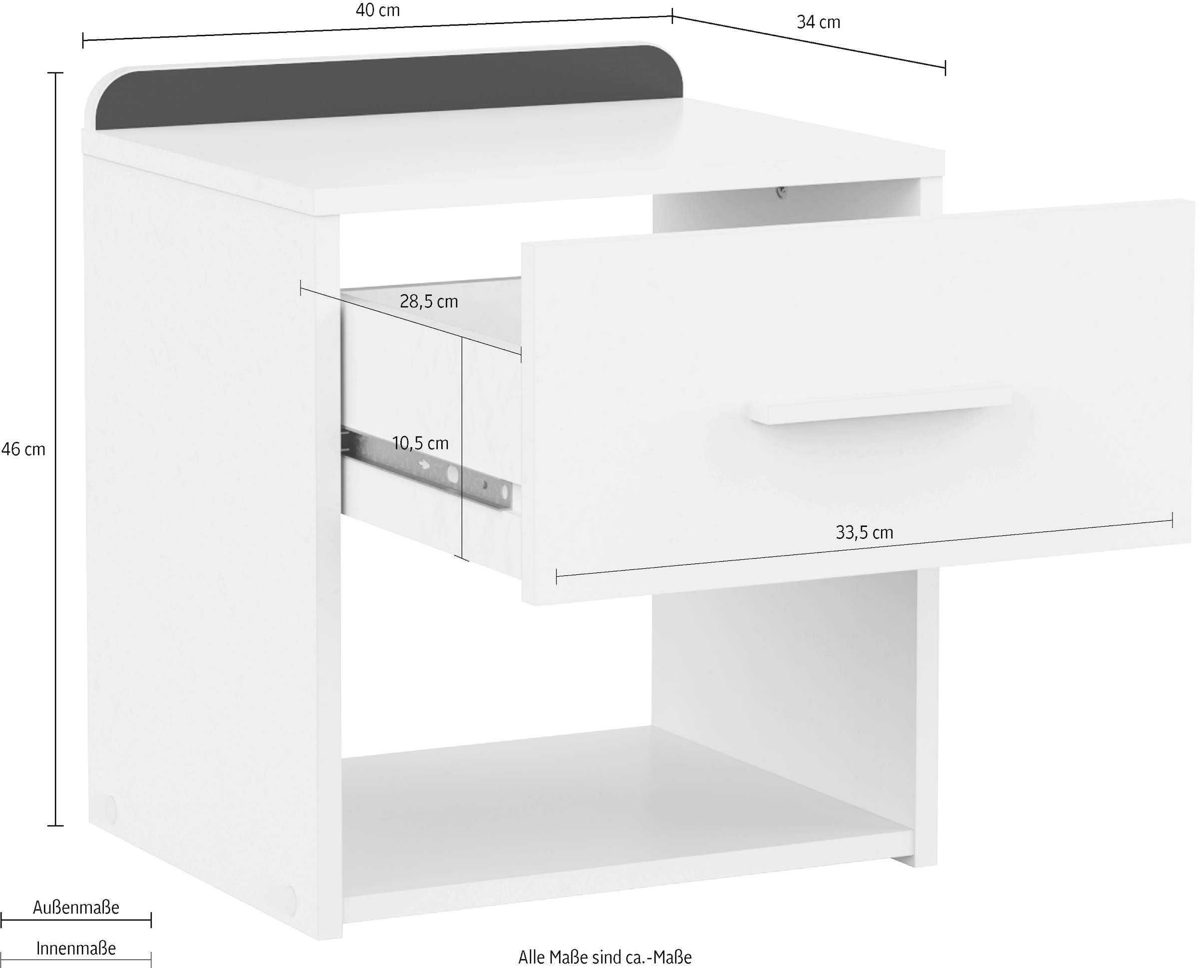 Demeyere GROUP Nachtschrank »REVERSO Nachttisch mit 1 Schublade«, modernes minimalistisches Design