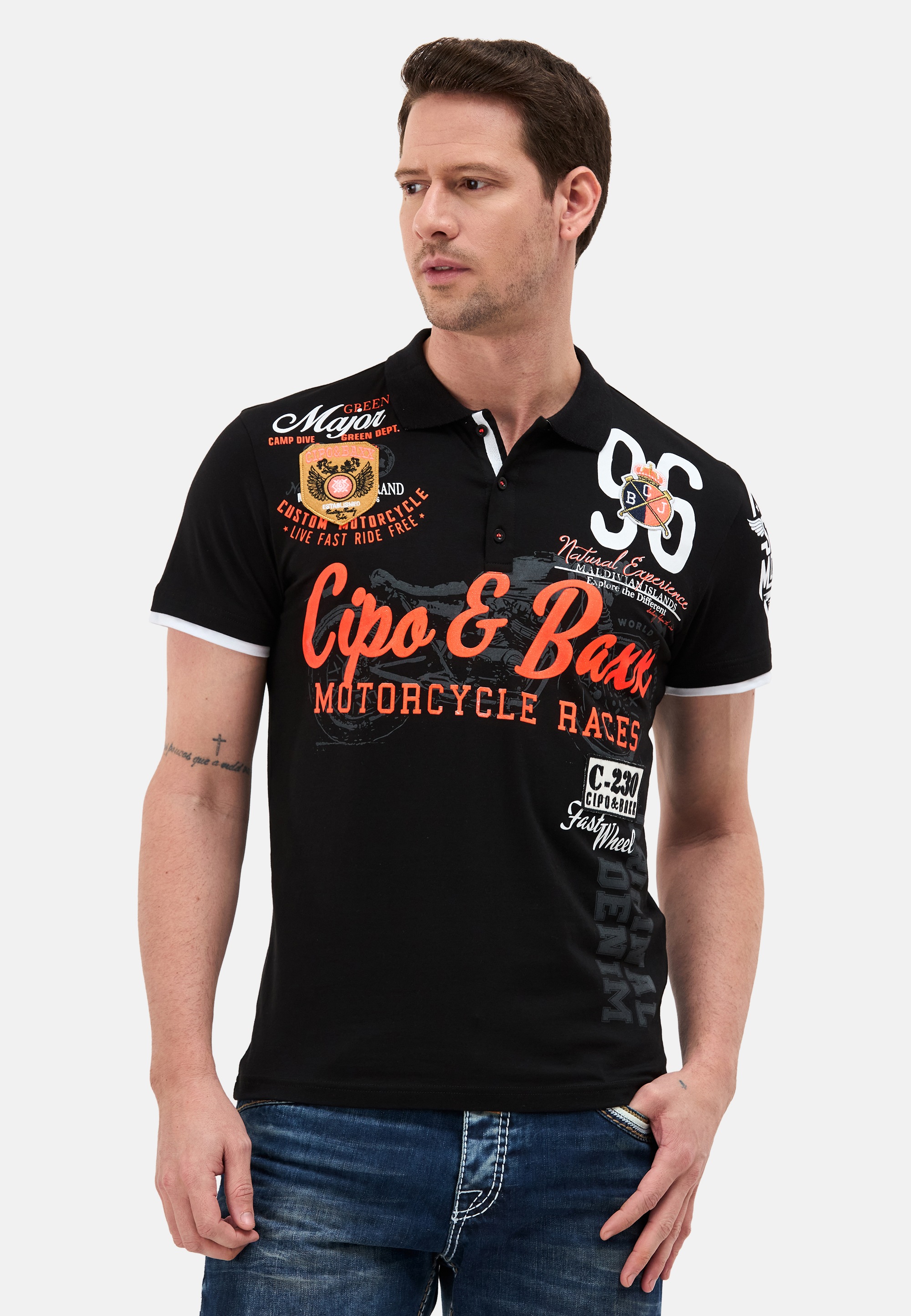 Cipo & Baxx Polo Shirt Black 3XL 3