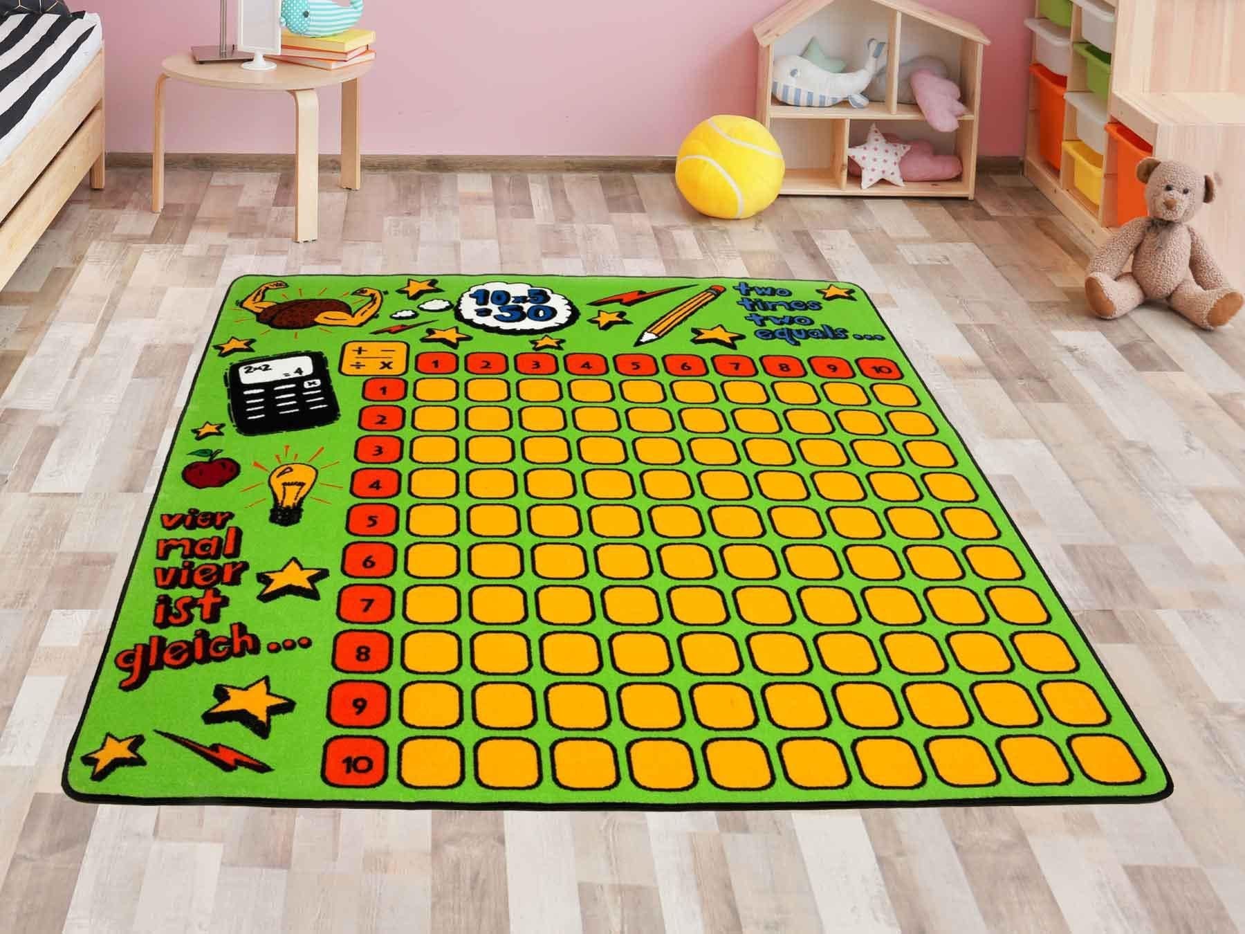 Primaflor-Ideen in Textil Kinderteppich »KLEINES 1 x 1«, rechteckig, Spiel- und Lernteppich, 1x1 lernen, Kinderzimmer