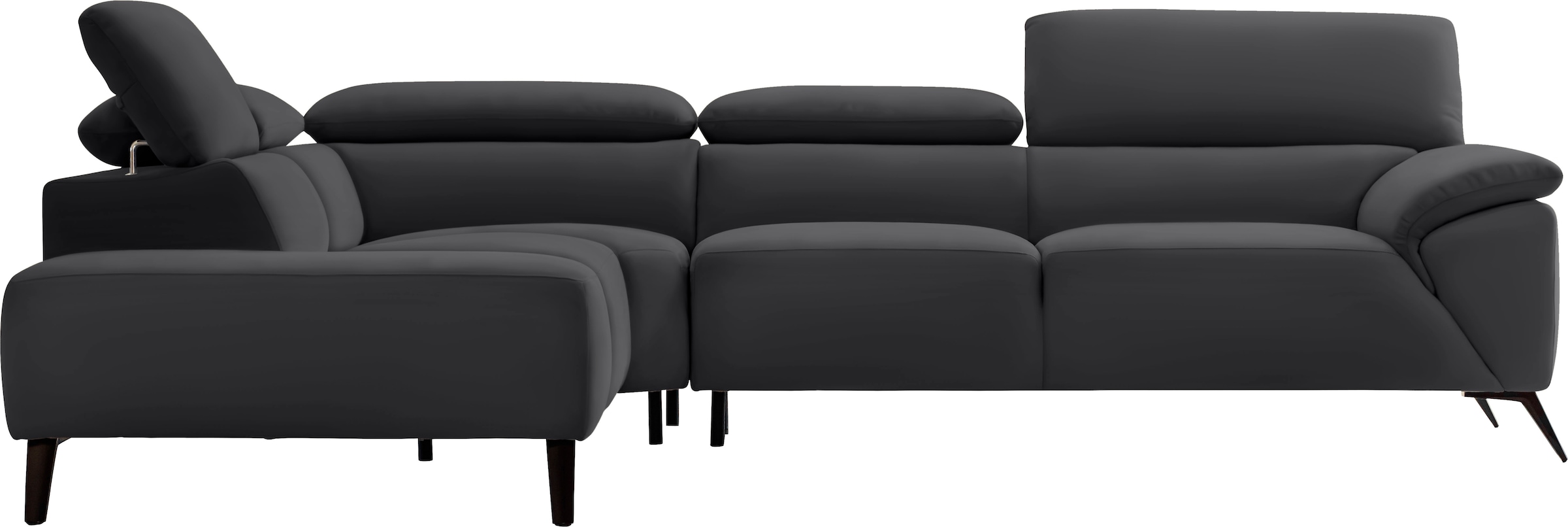 Nicoletti Home Ecksofa, Breite 287 cm, verstellbare Kopfstütze, Ottomane links oder rechts