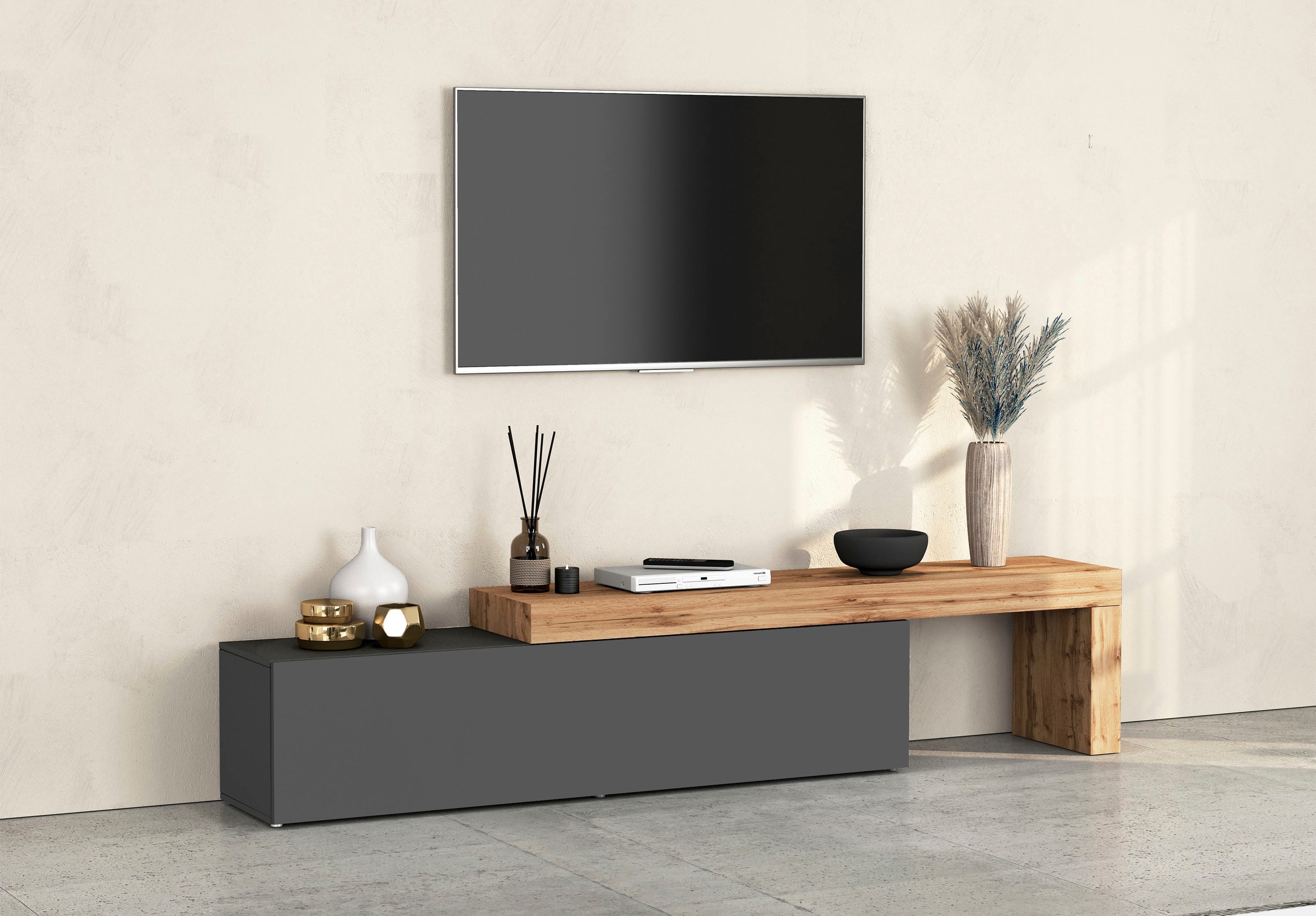 INOSIGN Lowboard "Chronos TV-Board, TV-Schrank", (1 St., Breite verstellbar günstig online kaufen