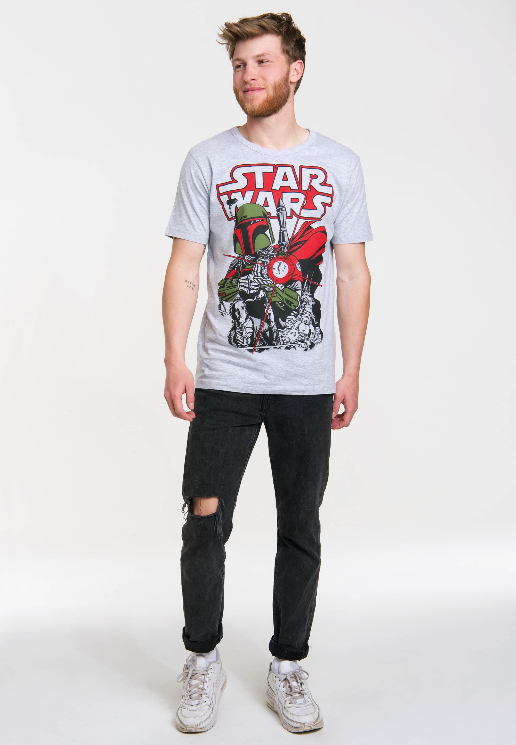 LOGOSHIRT T-Shirt »Boba Fett - Krieg der Sterne«, mit kultigem Frontprint