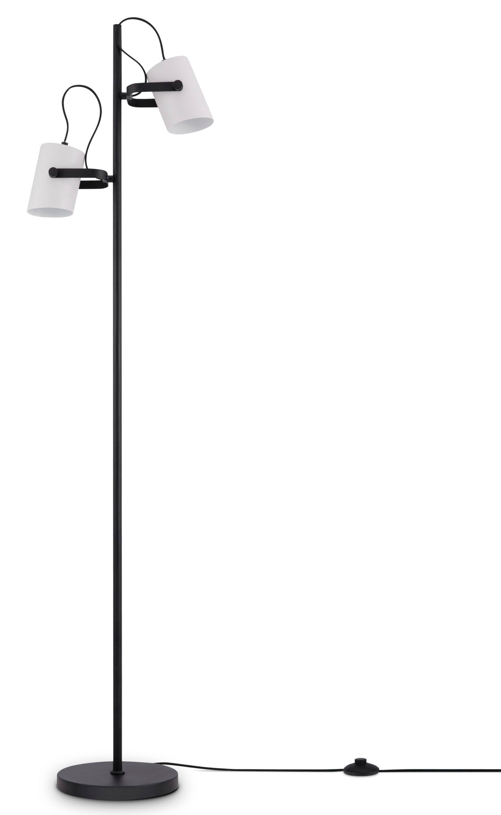 PACO HOME Stehlampe "KARL", 2, H: 162,1cm, schwarz, Wohnzimmer, Leuchten, mit kompatiblen Dimmer und Leuchtmittel
