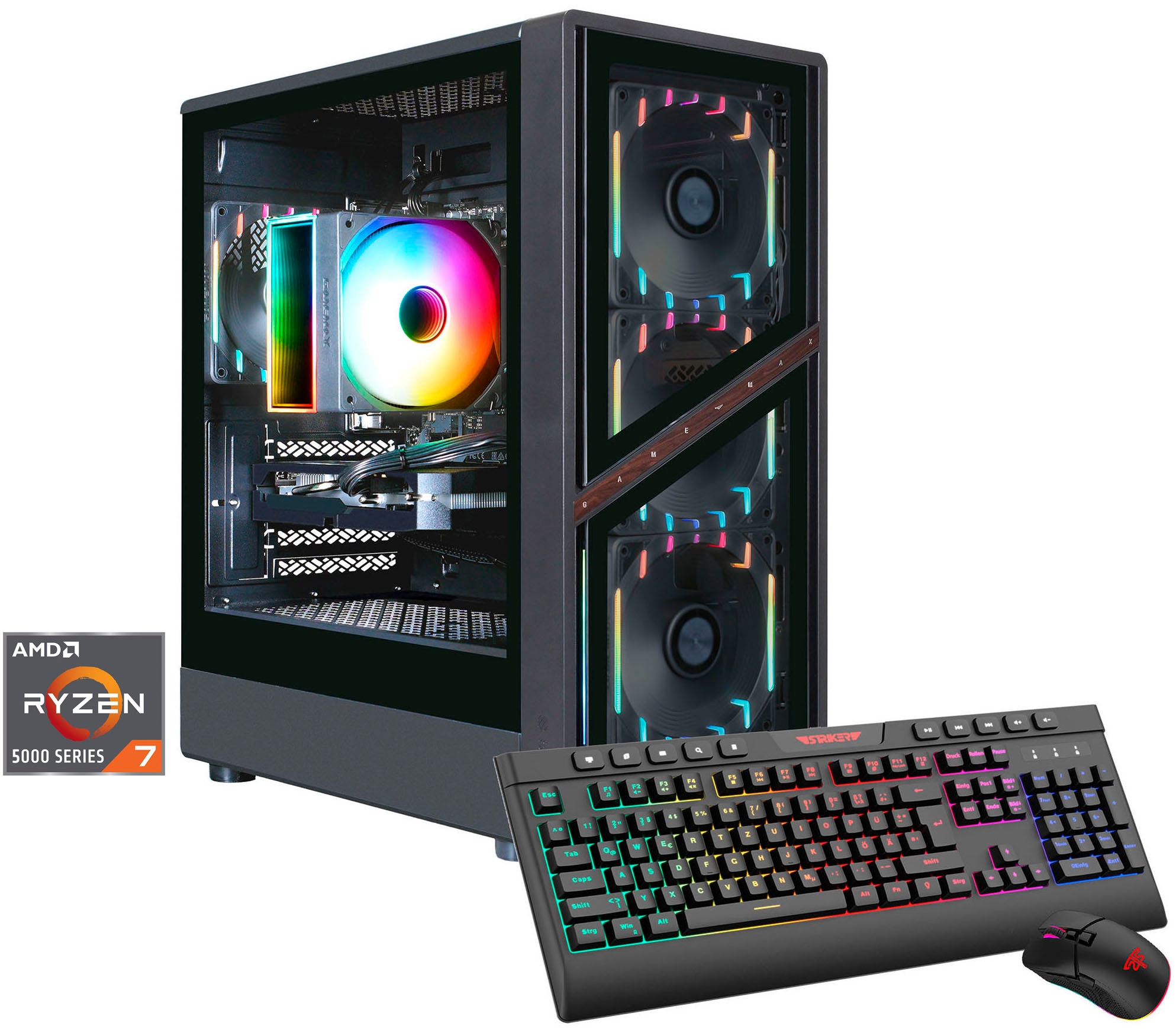 GAMEMAX Gaming-PC »AERIS GB 8199 AMD Ryzen 7 5700X 32GB 1TB SSD RX 9070« Windows 11