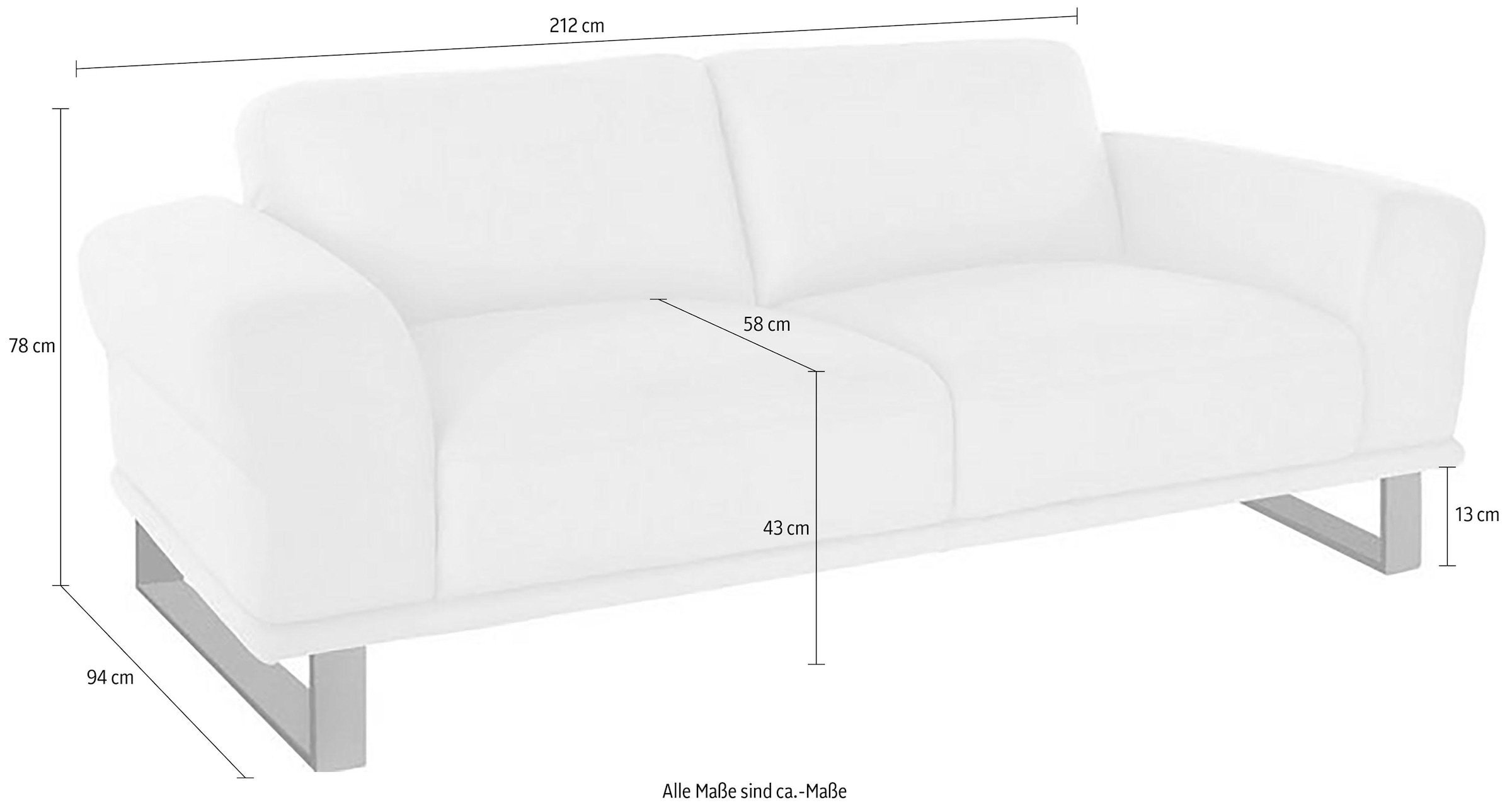 W.SCHILLIG 2,5-Sitzer »montanaa« mit Metallkufen in Silber matt, Breite 212 cm