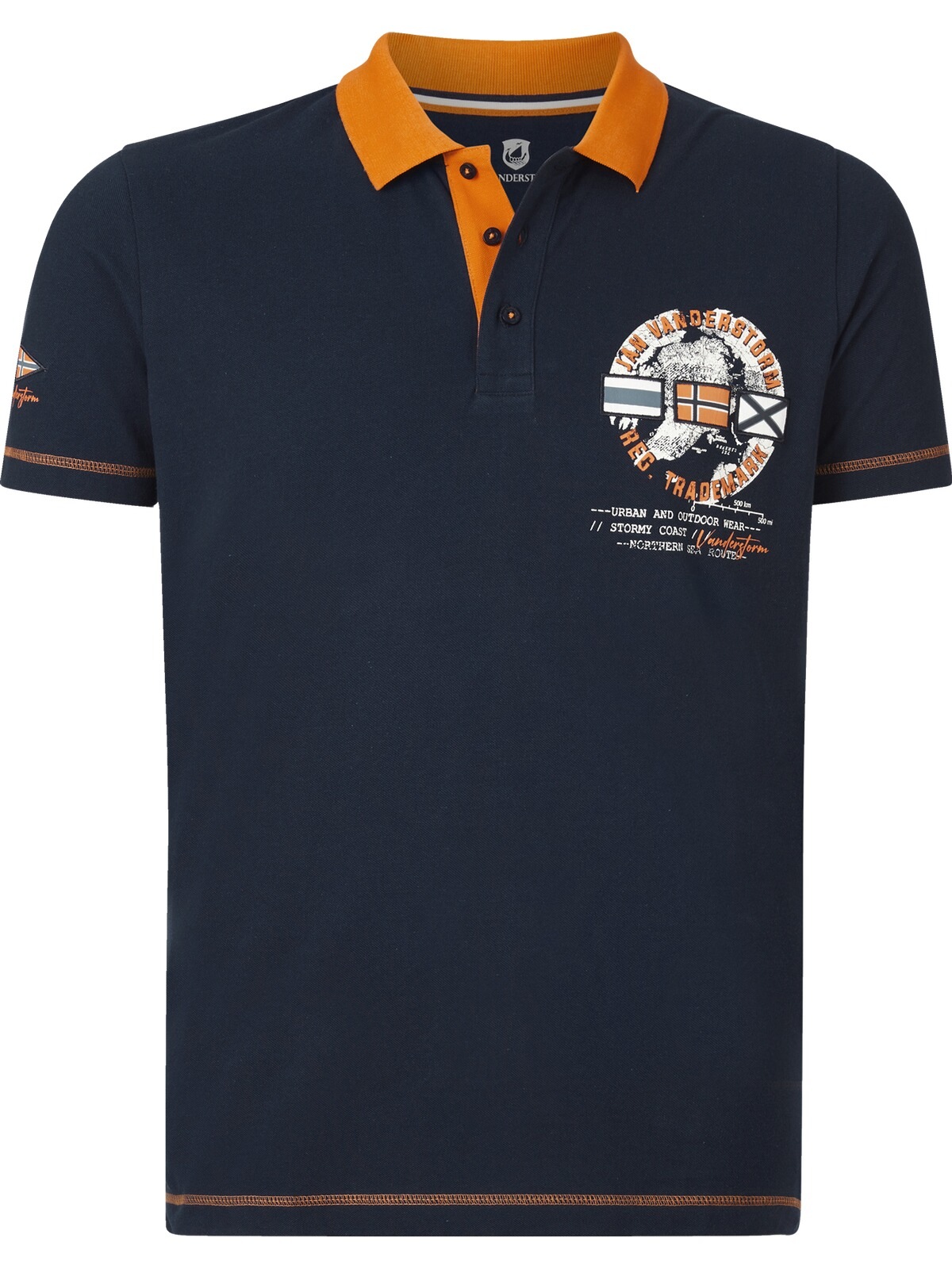 Jan Vanderstorm Poloshirt »Poloshirt RANDO«, (1 tlg.), mit drei Patches