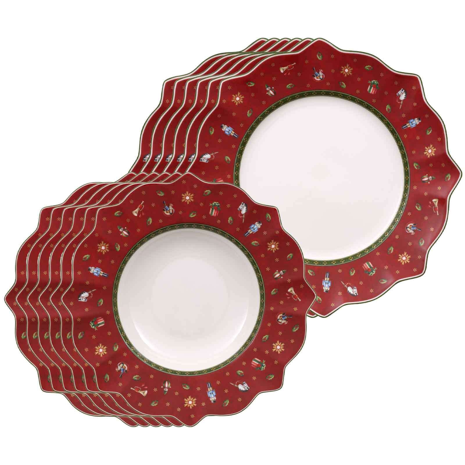 Villeroy & Boch Geschirr-Set "Tafelservice Toys Delight 12er Set rot" Mikrowellengeeignet