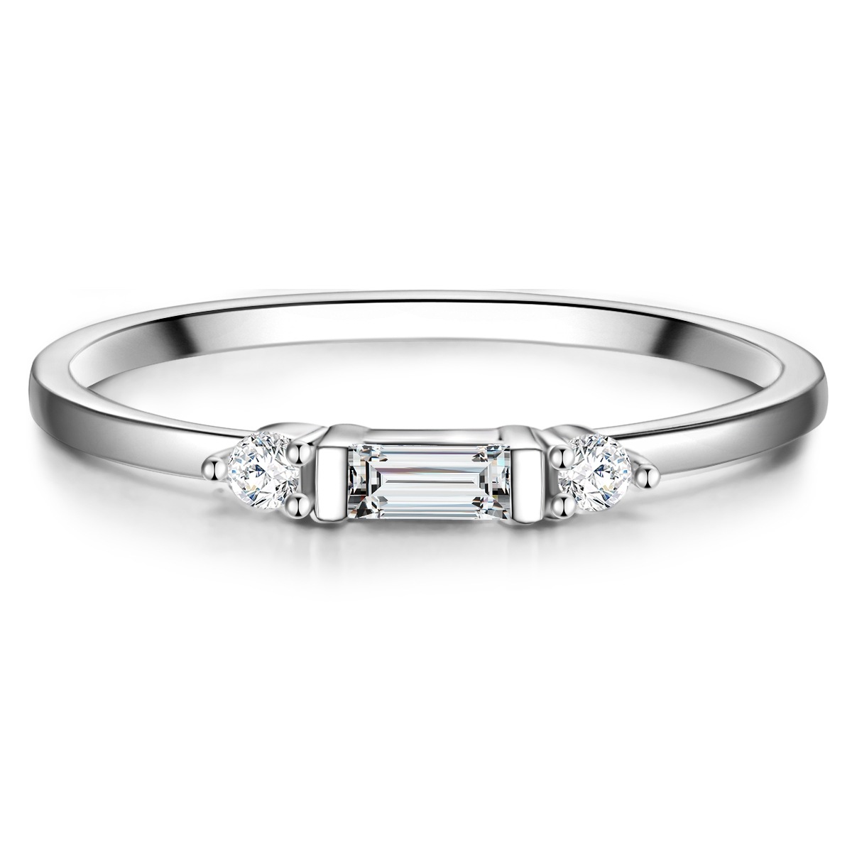 Damen Solitärring "GM9952", 58, Silber 925 (Sterlingsilber), 1,1mmsilber, GLANZSTÜCKE MÜNCHEN, Silber 925 (Sterlingsilber), Fingerringe, aus Sterling