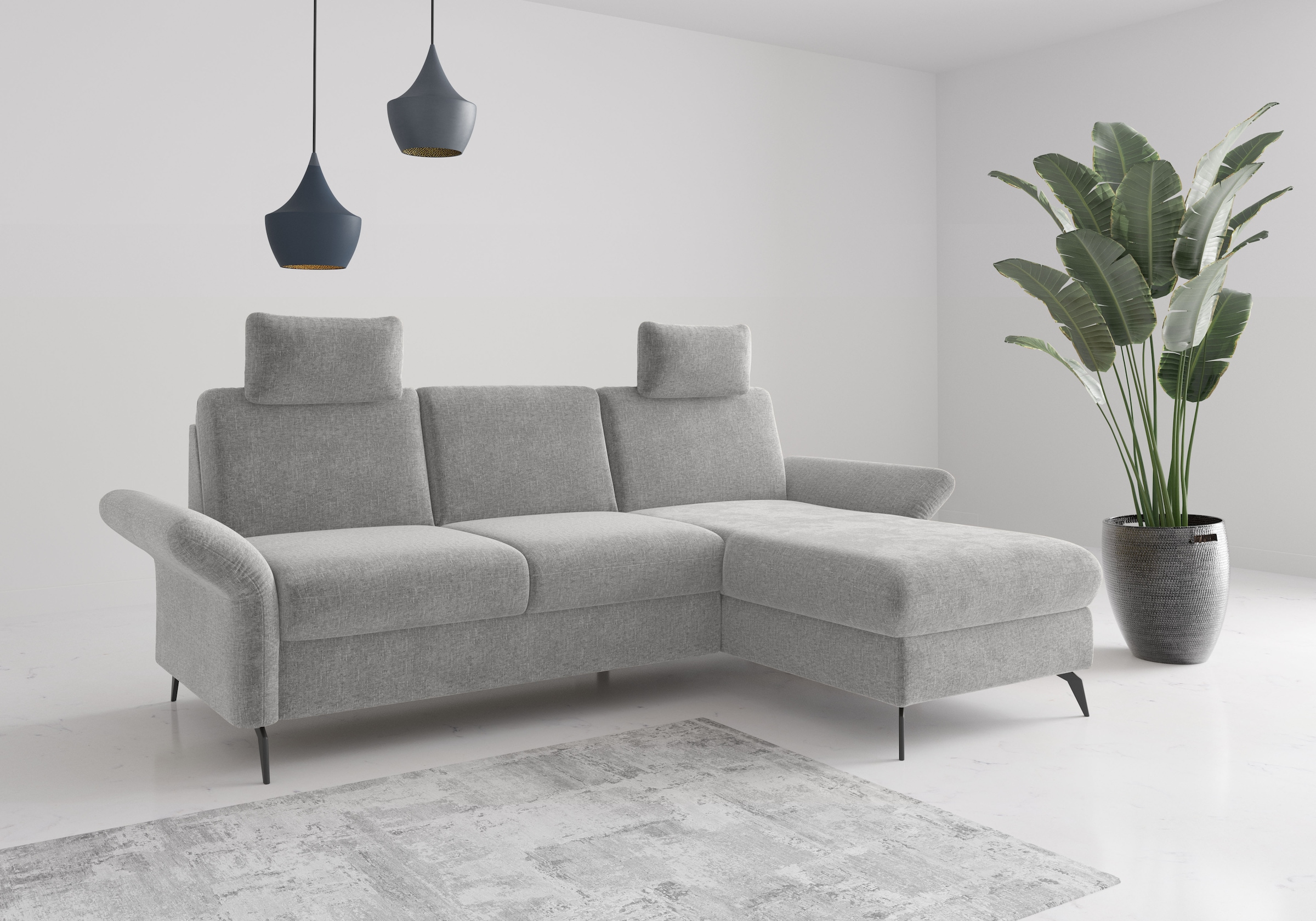 OTTO home Ecksofa "Rochelle" wahlweise mit Schlaffunktion, Bettkasten und Armteilverstellung