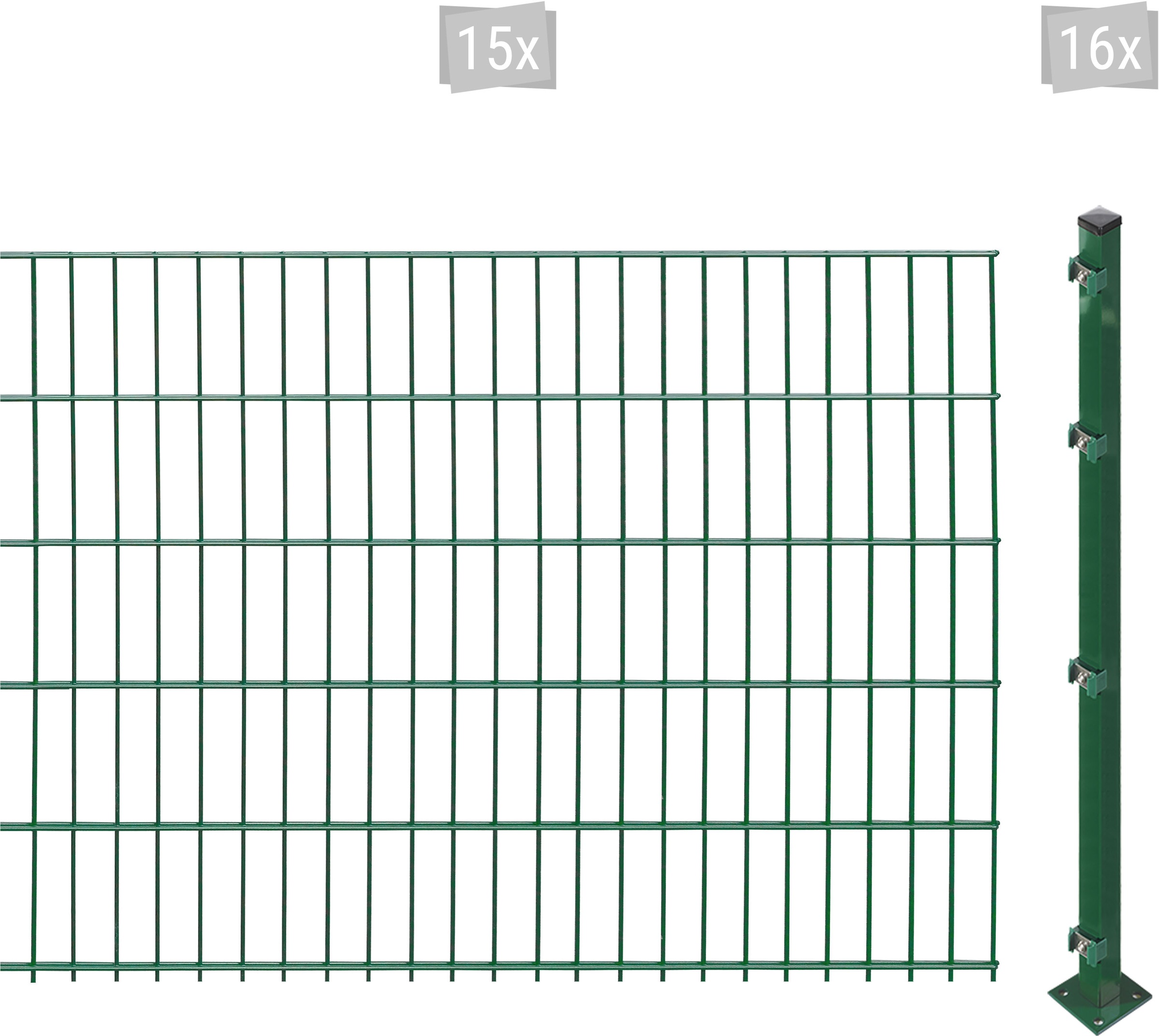 Arvotec Doppelstabmattenzaun "ESSENTIAL 103 zum Aufschrauben", Zaunhöhe 103 cm, Zaunlänge 2 - 60 m