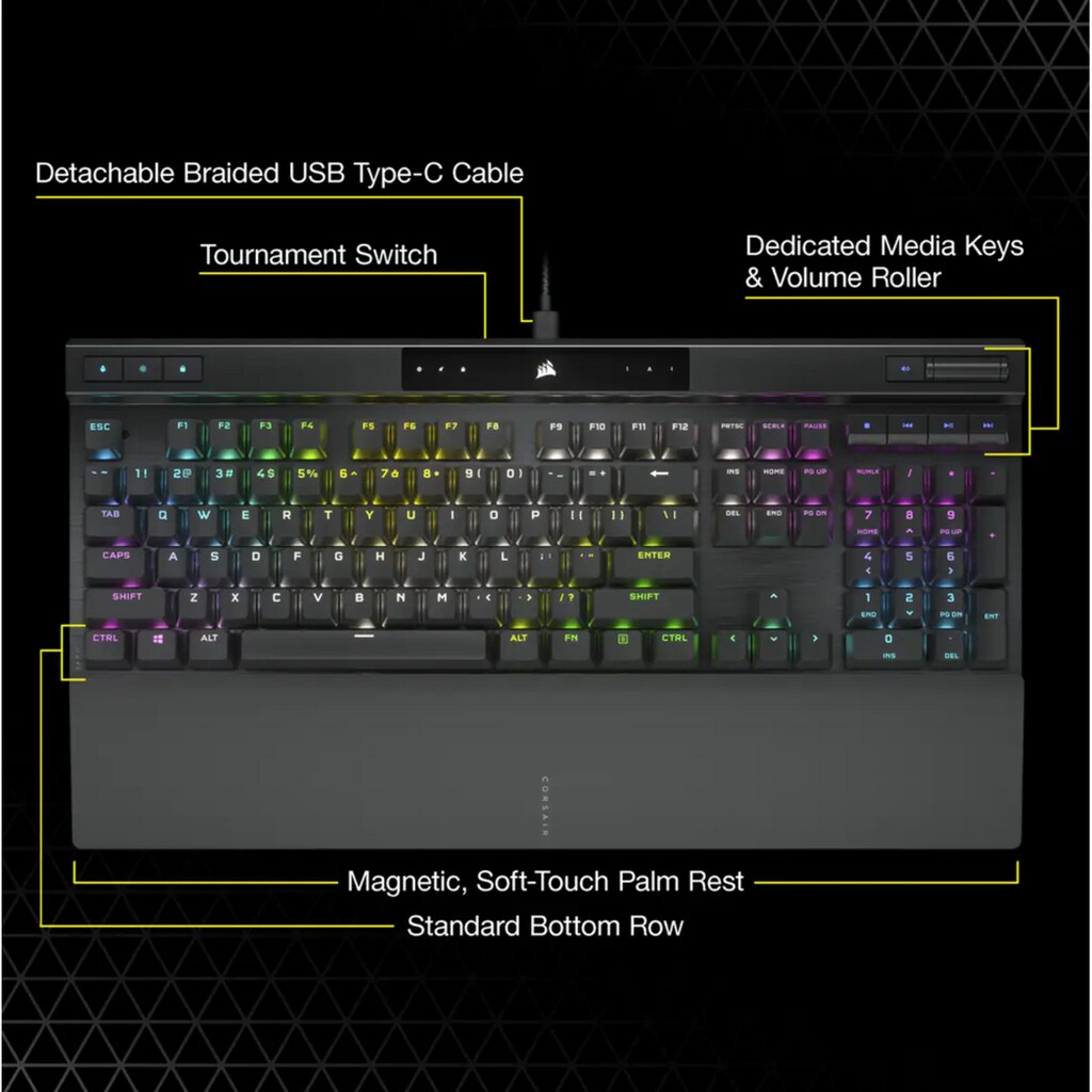 Corsair Gaming-Tastatur »K70 PRO RGB Optical-Mechanical Gaming Keyboard Black«
