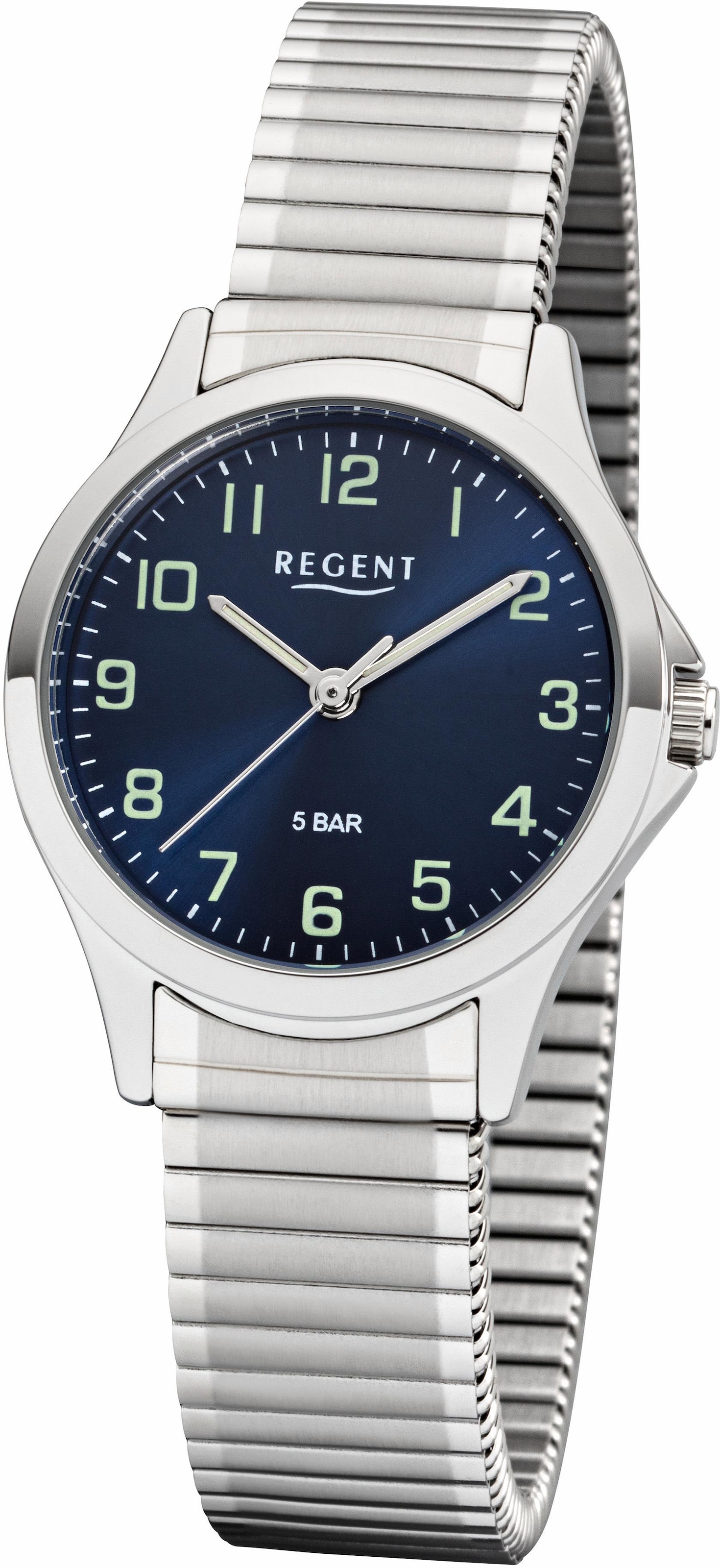 Regent Quarzuhr »30857894 J«, Armbanduhr, Damenuhr, Flexband, Zugband
