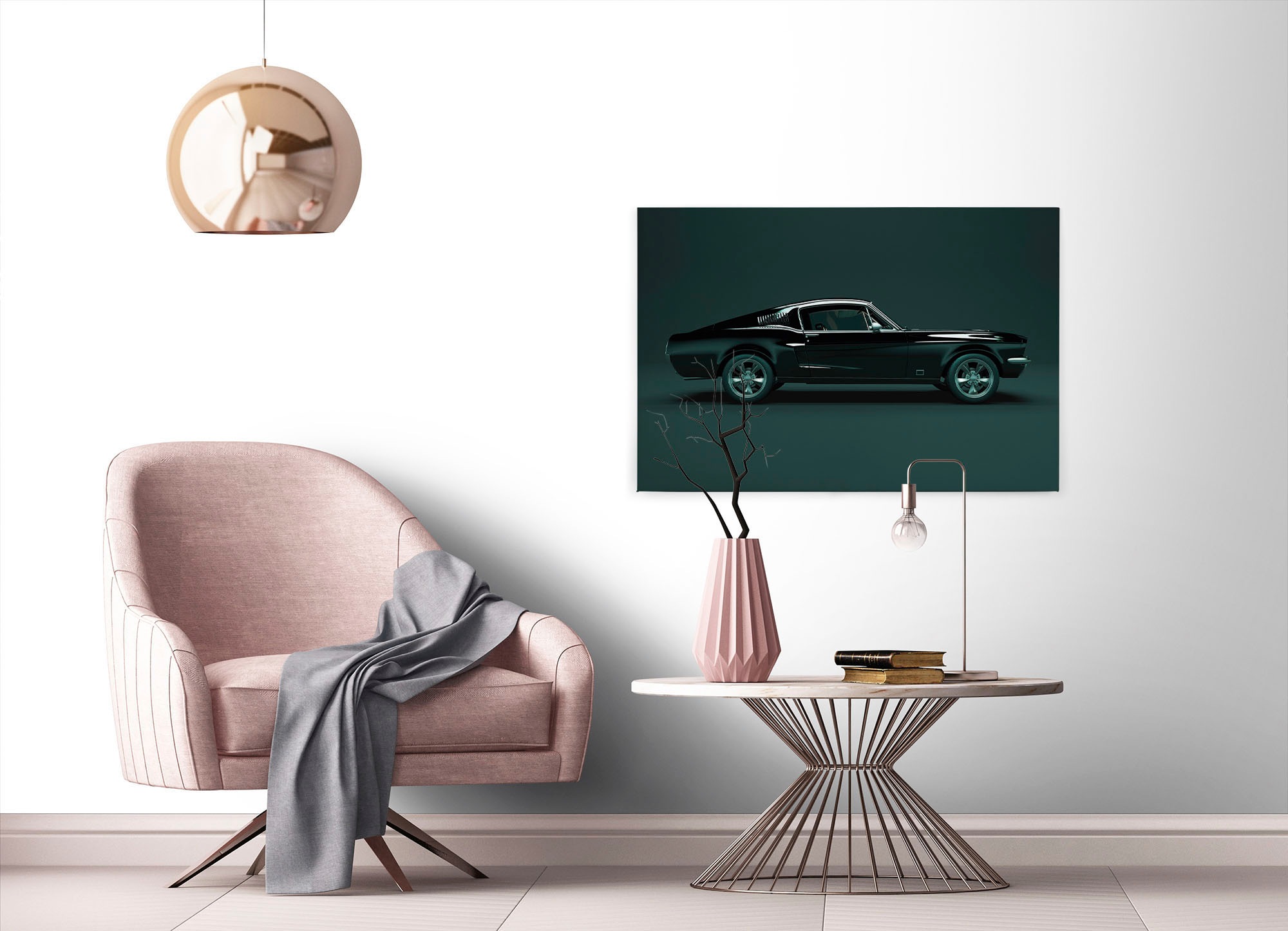 A.S. Création Leinwandbild »mustang«, Kunst-Auto-Kinder, (1 St.), Keilrahmen Bild Oldtimer Auto Leinwand-Bild Wohnzimmer modern Wandbild