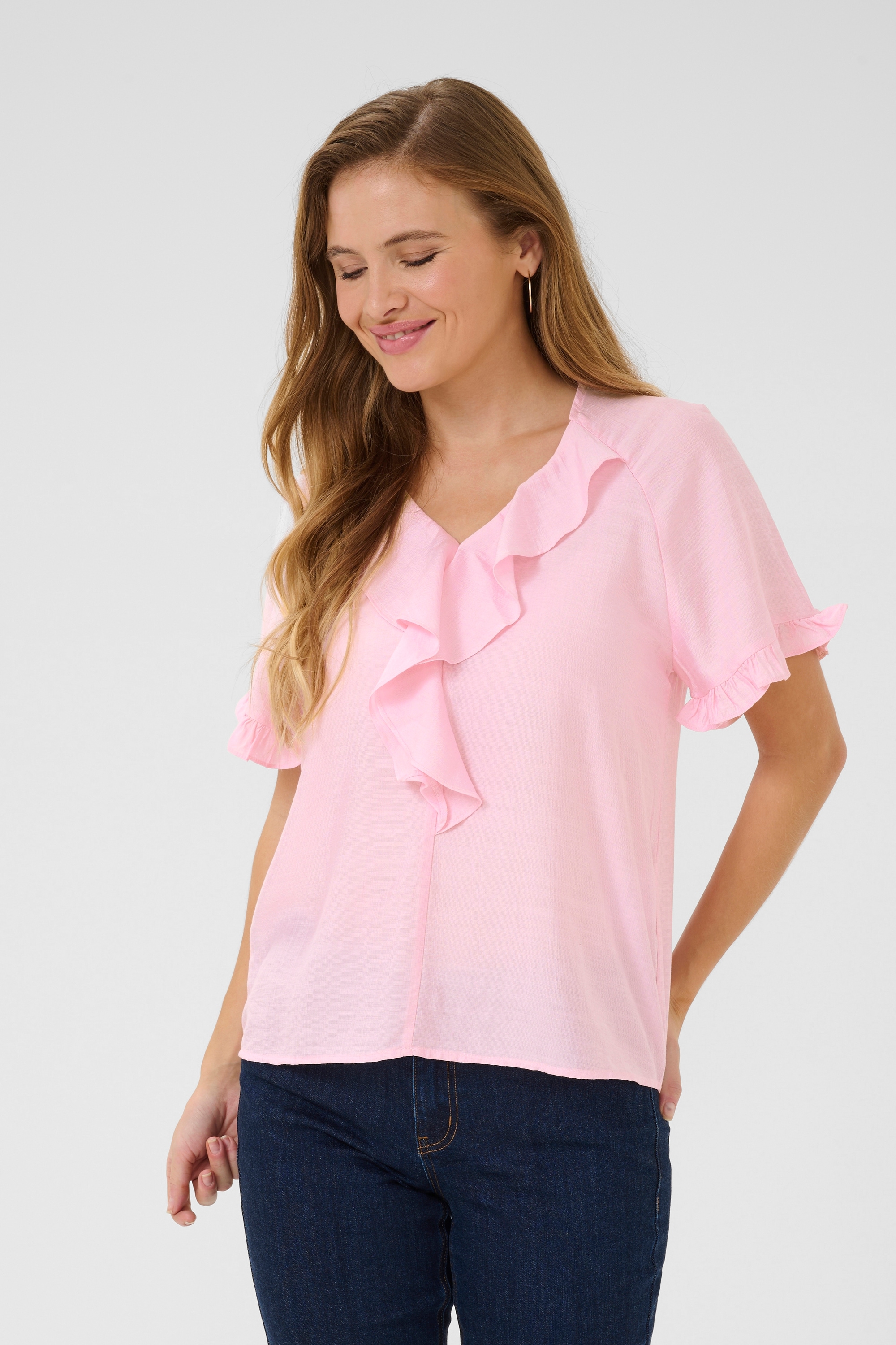 KAFFE Kurzarmbluse »Damen Bluse kurzarm KAmariana«